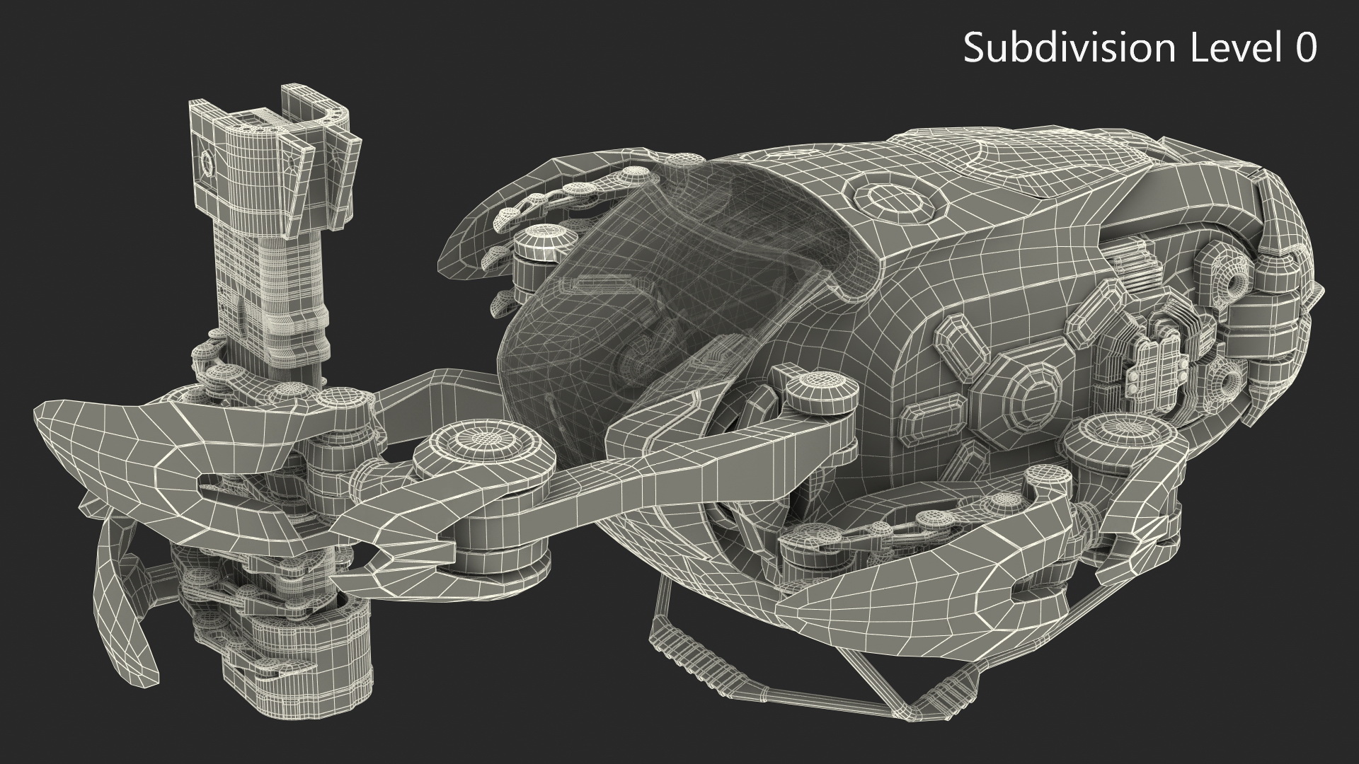 3D model Sci Fi Repair Spaceship Rigged