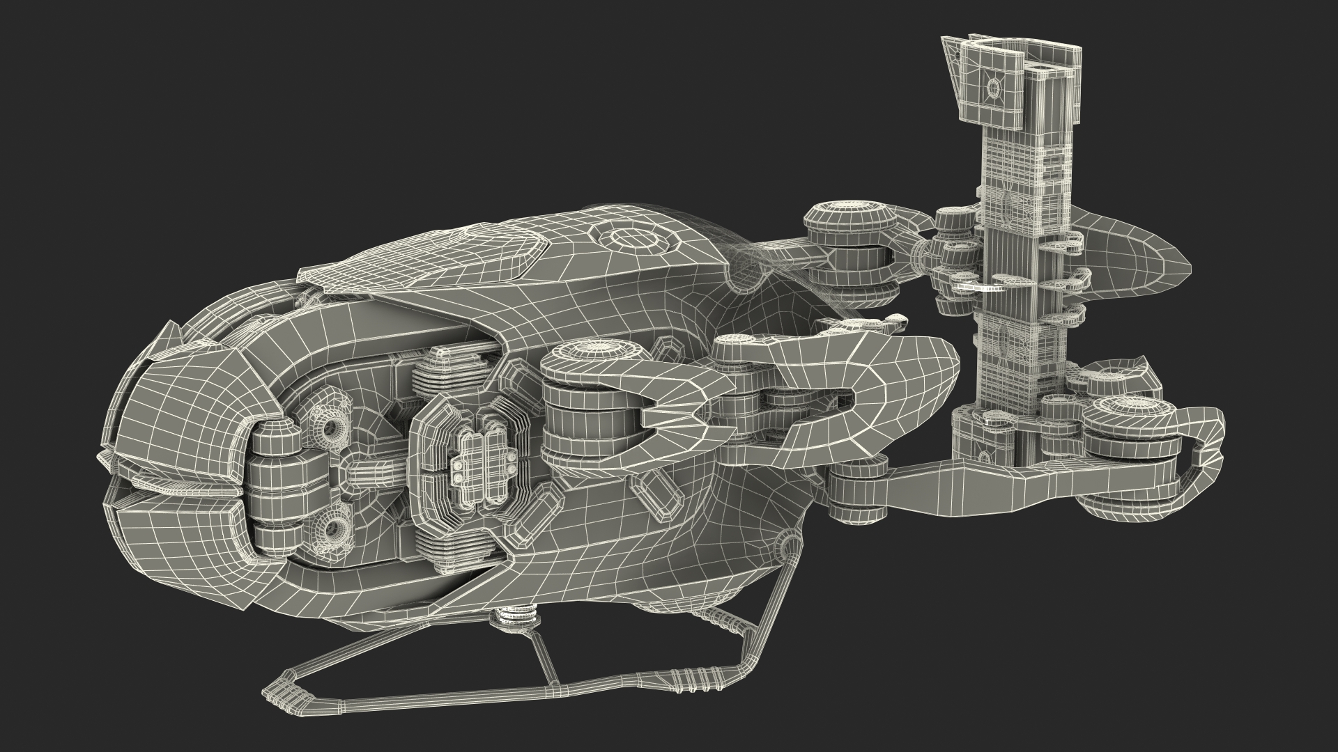 3D model Sci Fi Repair Spaceship Rigged