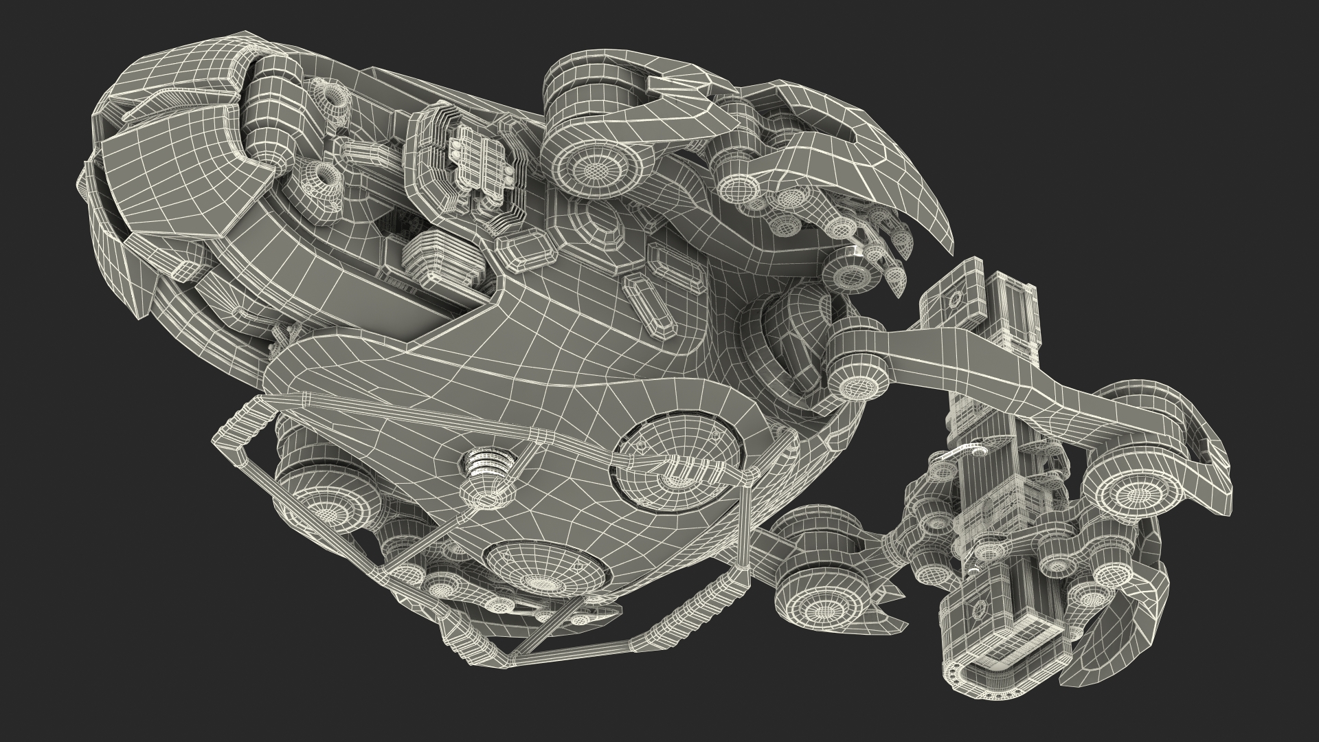 3D model Sci Fi Repair Spaceship Rigged