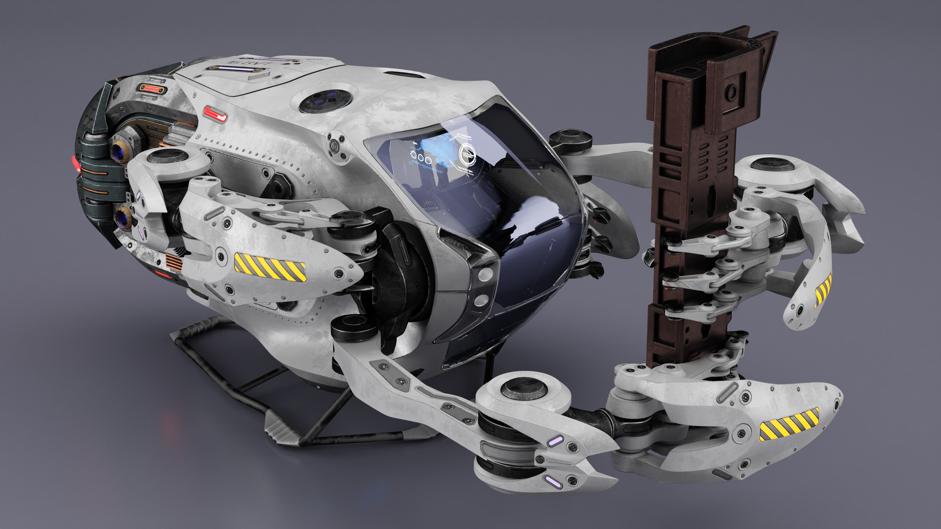 3D model Sci Fi Repair Spaceship Rigged