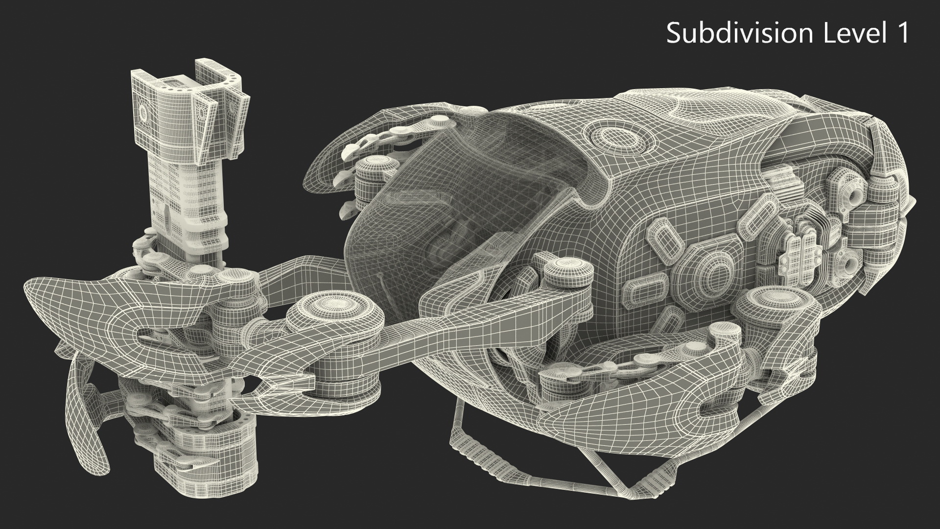 3D model Sci Fi Repair Spaceship Rigged