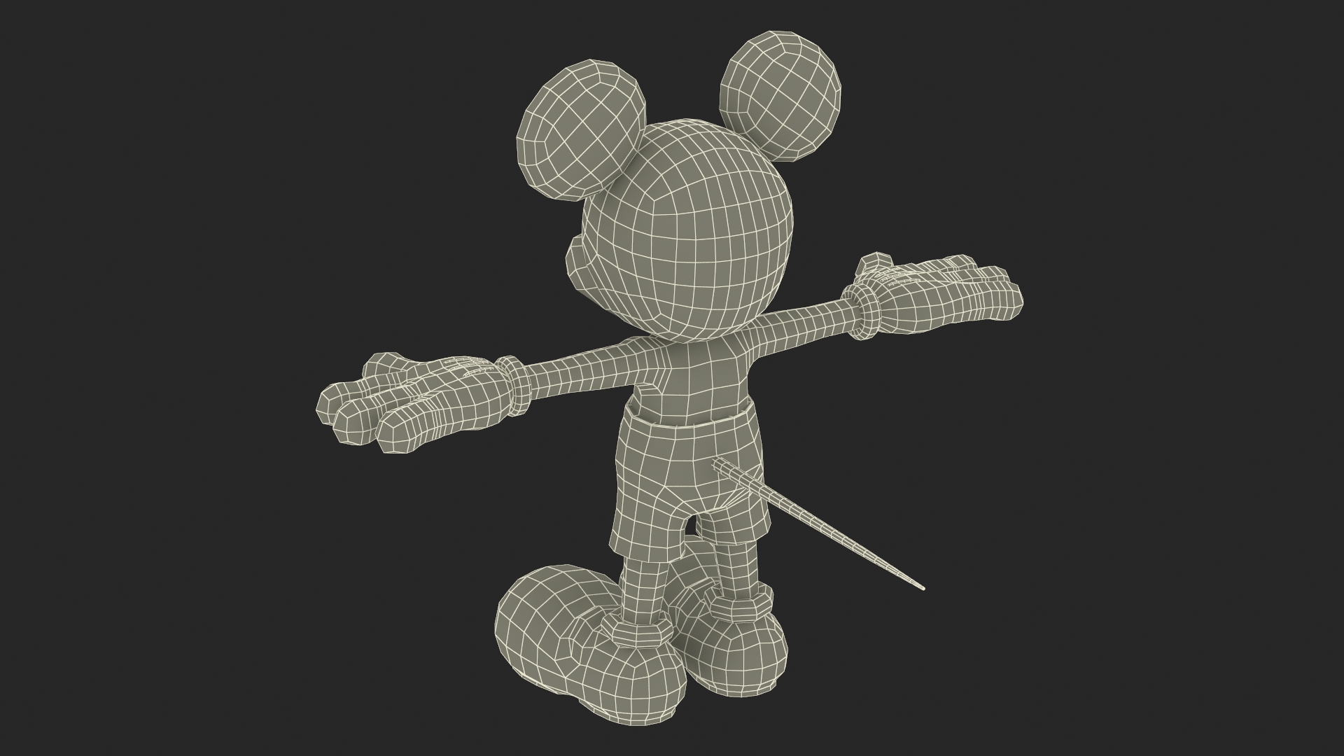 Cartoon Character Mickey Mouse Rigged 3D