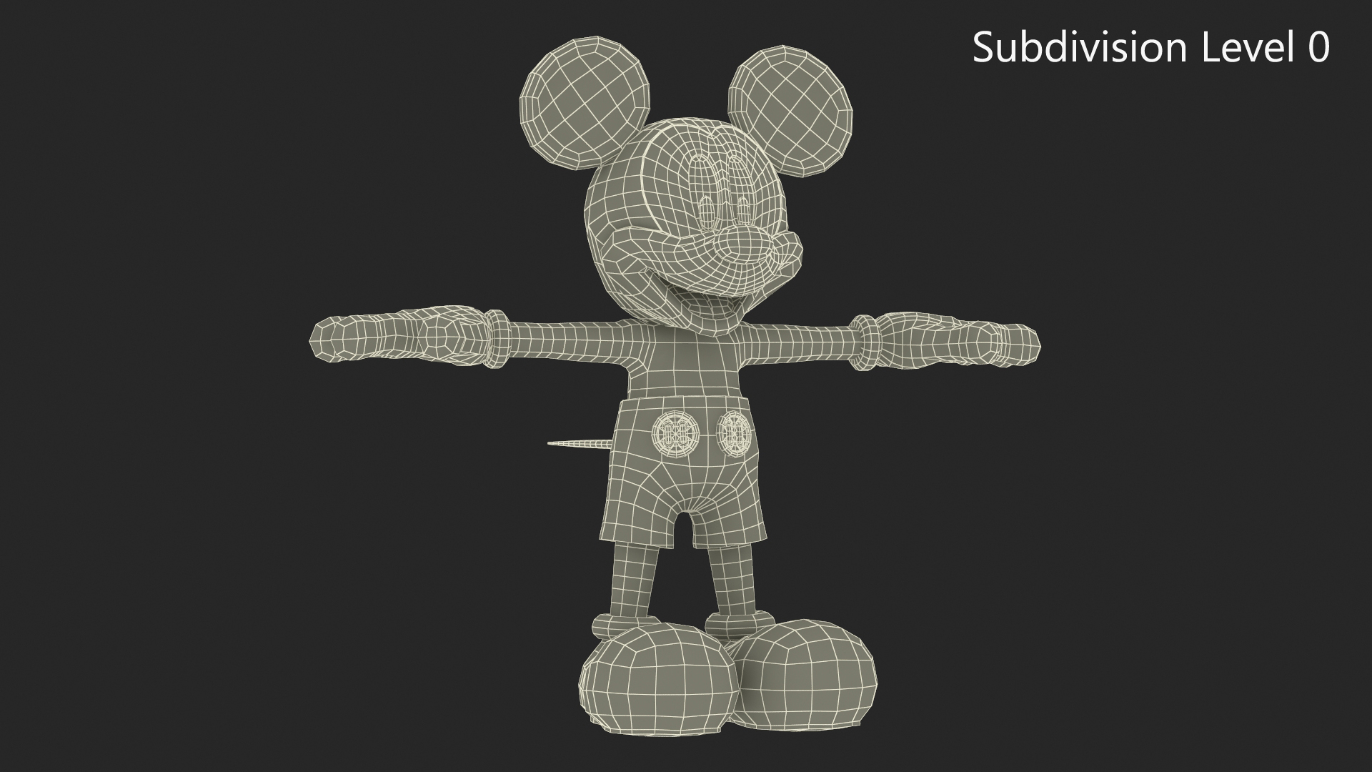 Cartoon Character Mickey Mouse Rigged 3D