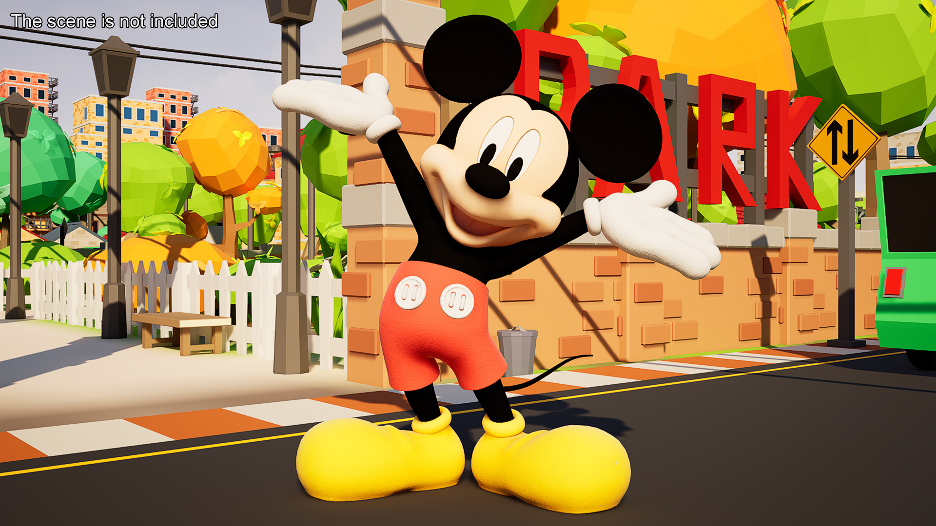 Cartoon Character Mickey Mouse Rigged 3D