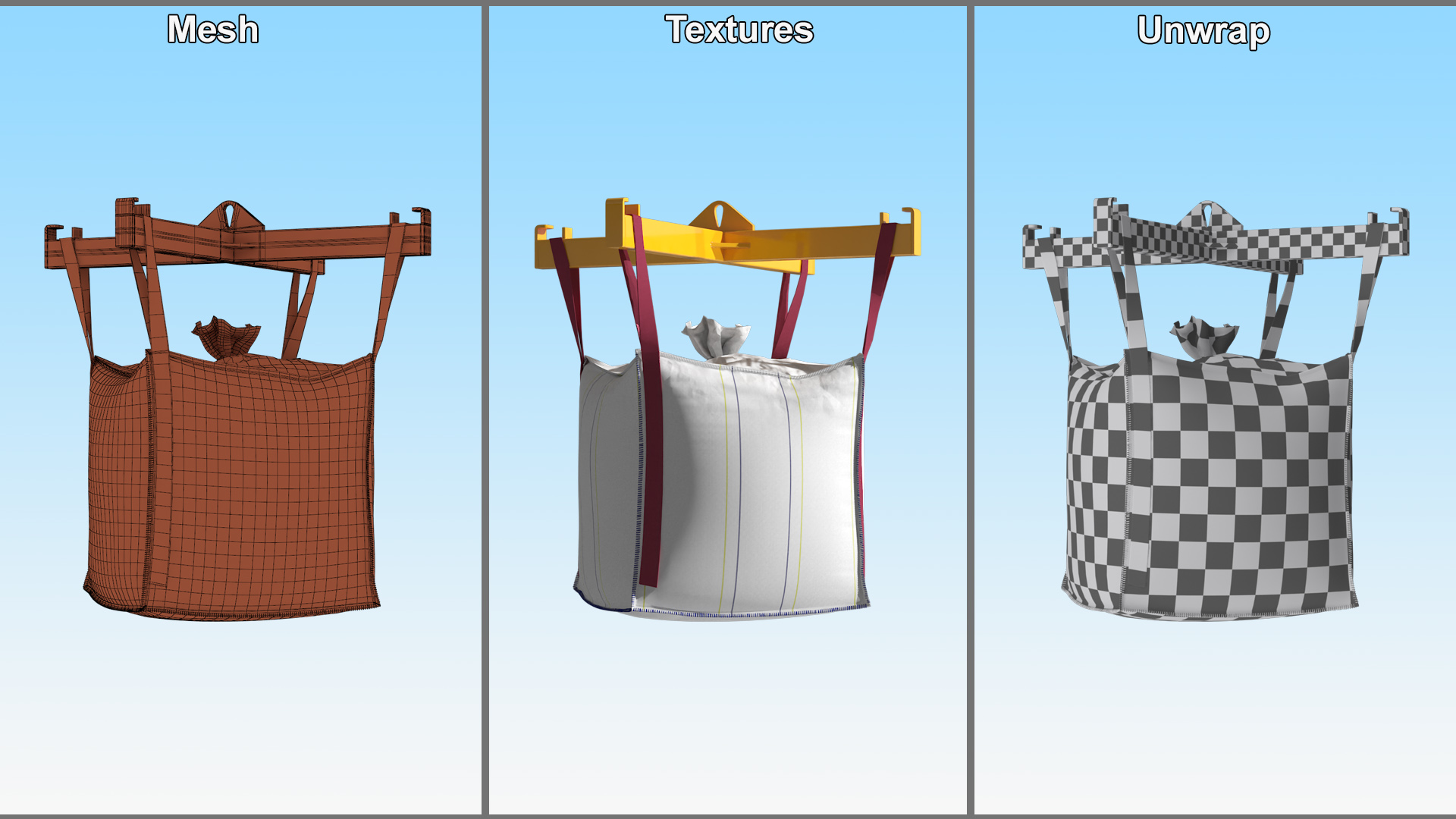 3D 1 Ton Bulk Bag with Lifting Frame model