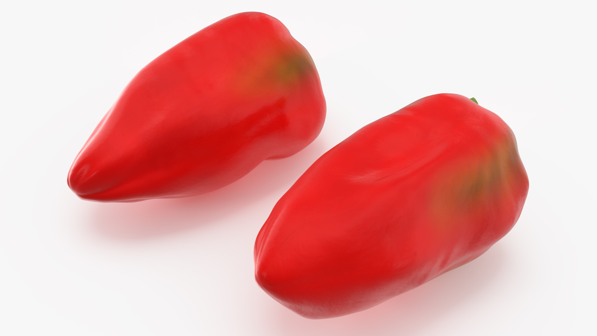 3D Red Long Pepper Bicolor model