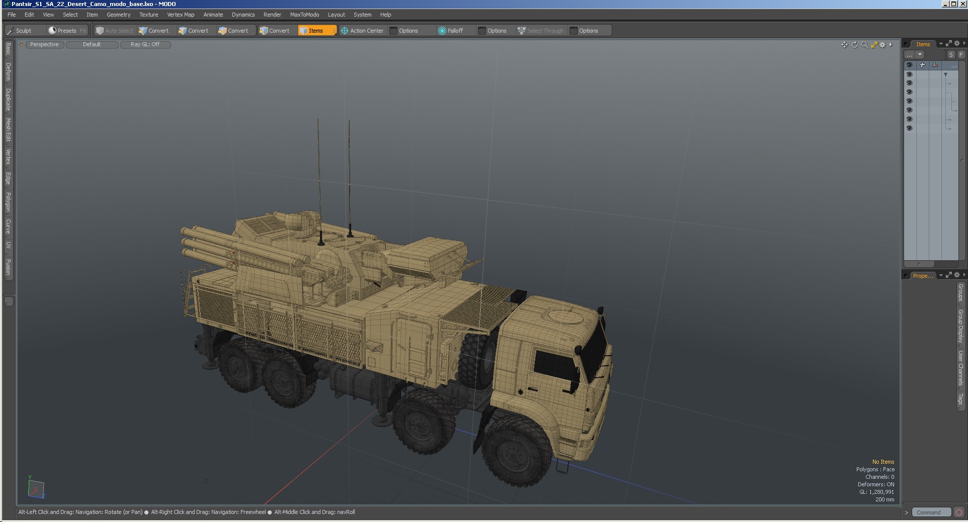 3D Pantsir S1 SA 22 Desert Camo model