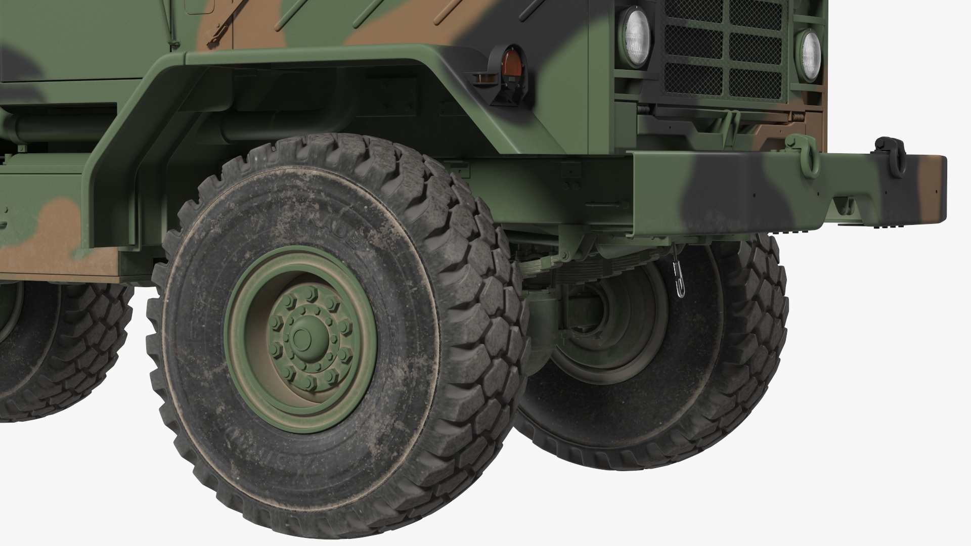 3D M939 Military Cargo Truck Green