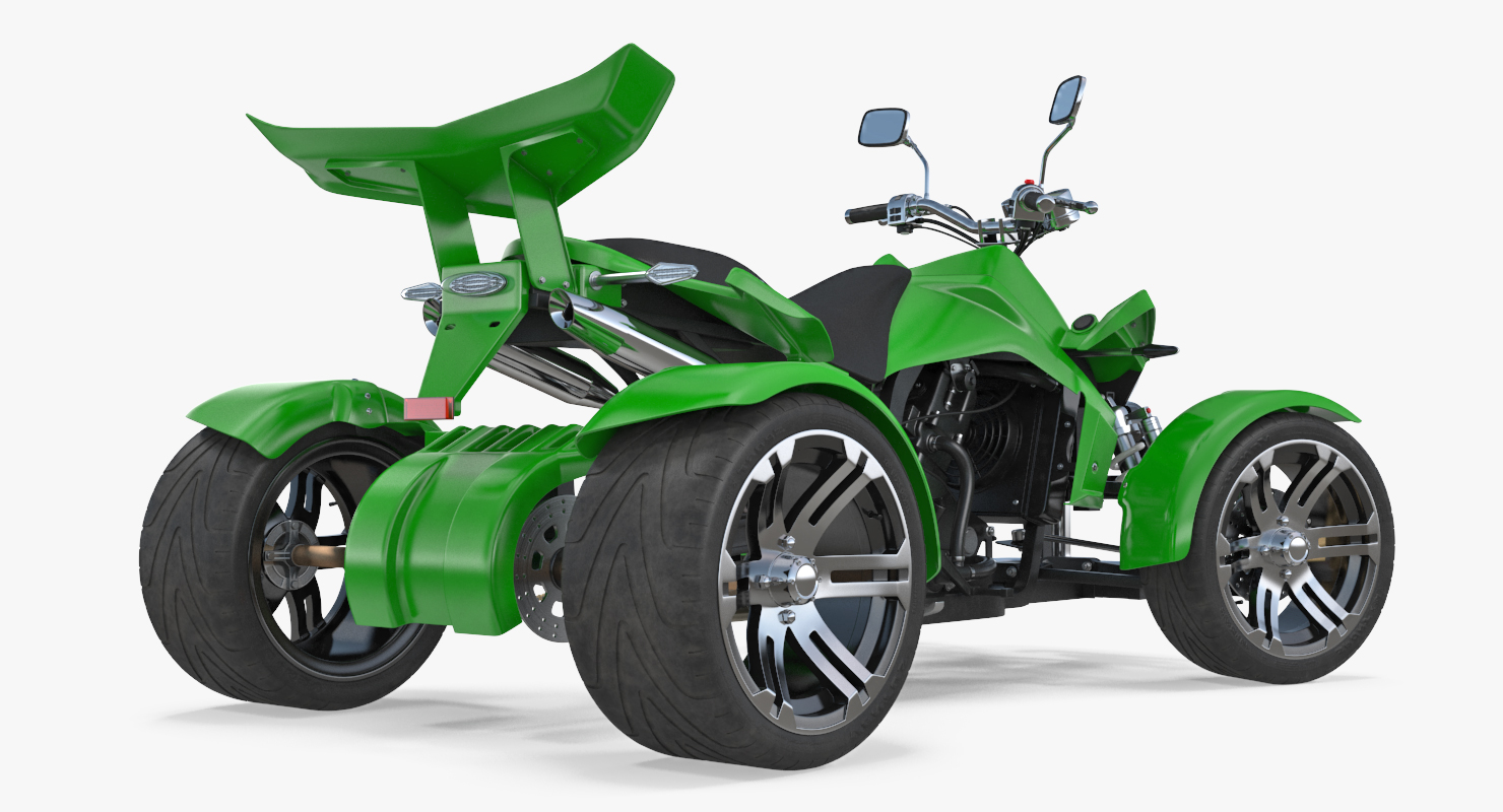 Quad Bike Spy Racing 350CC Buggy ATV Green Rigged 3D model