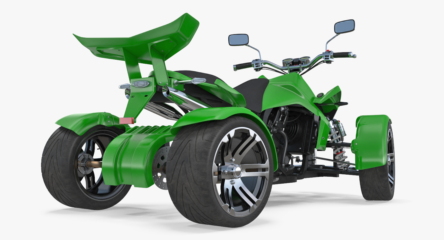 Quad Bike Spy Racing 350CC Buggy ATV Green Rigged 3D model