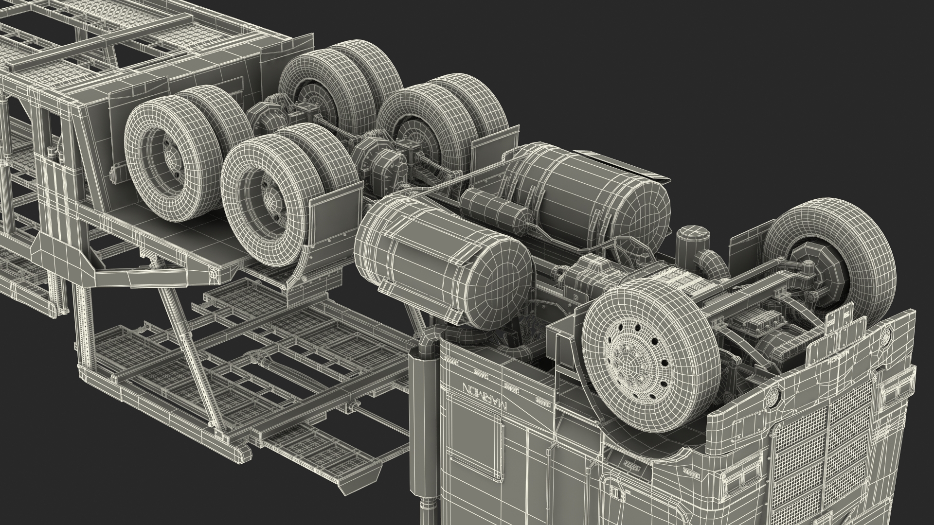 3D model Marmon Truck with Sun Valley Car Carrier