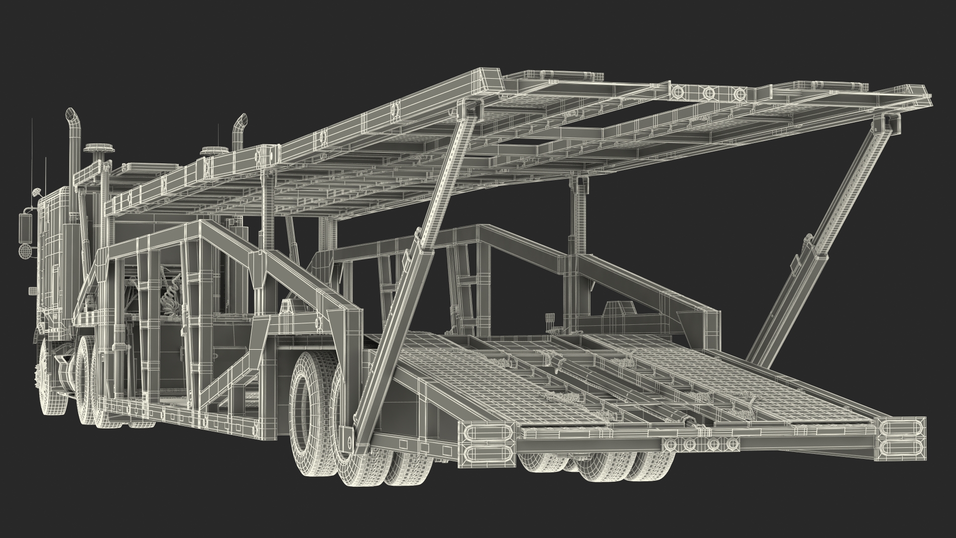 3D model Marmon Truck with Sun Valley Car Carrier