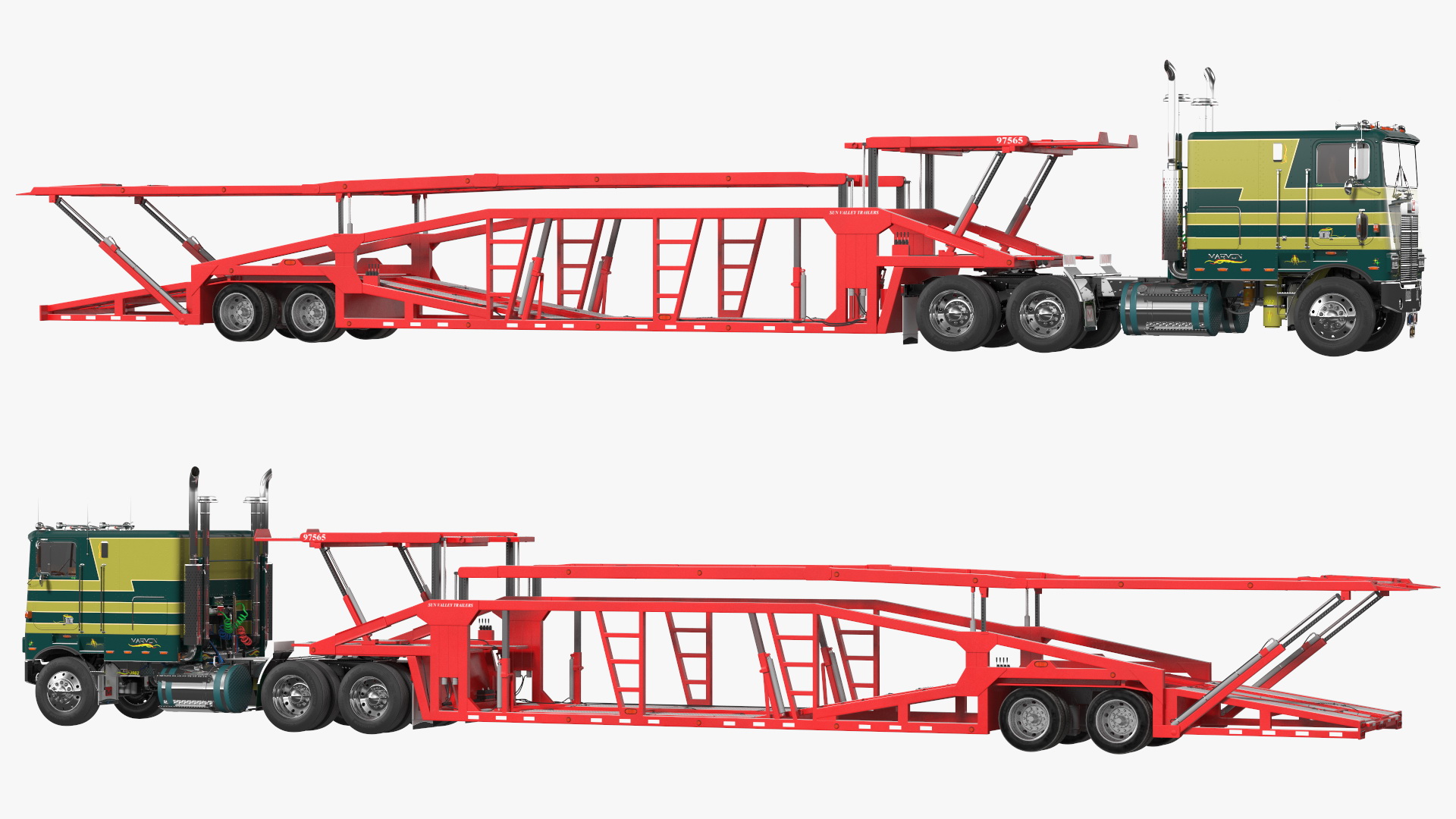 3D model Marmon Truck with Sun Valley Car Carrier