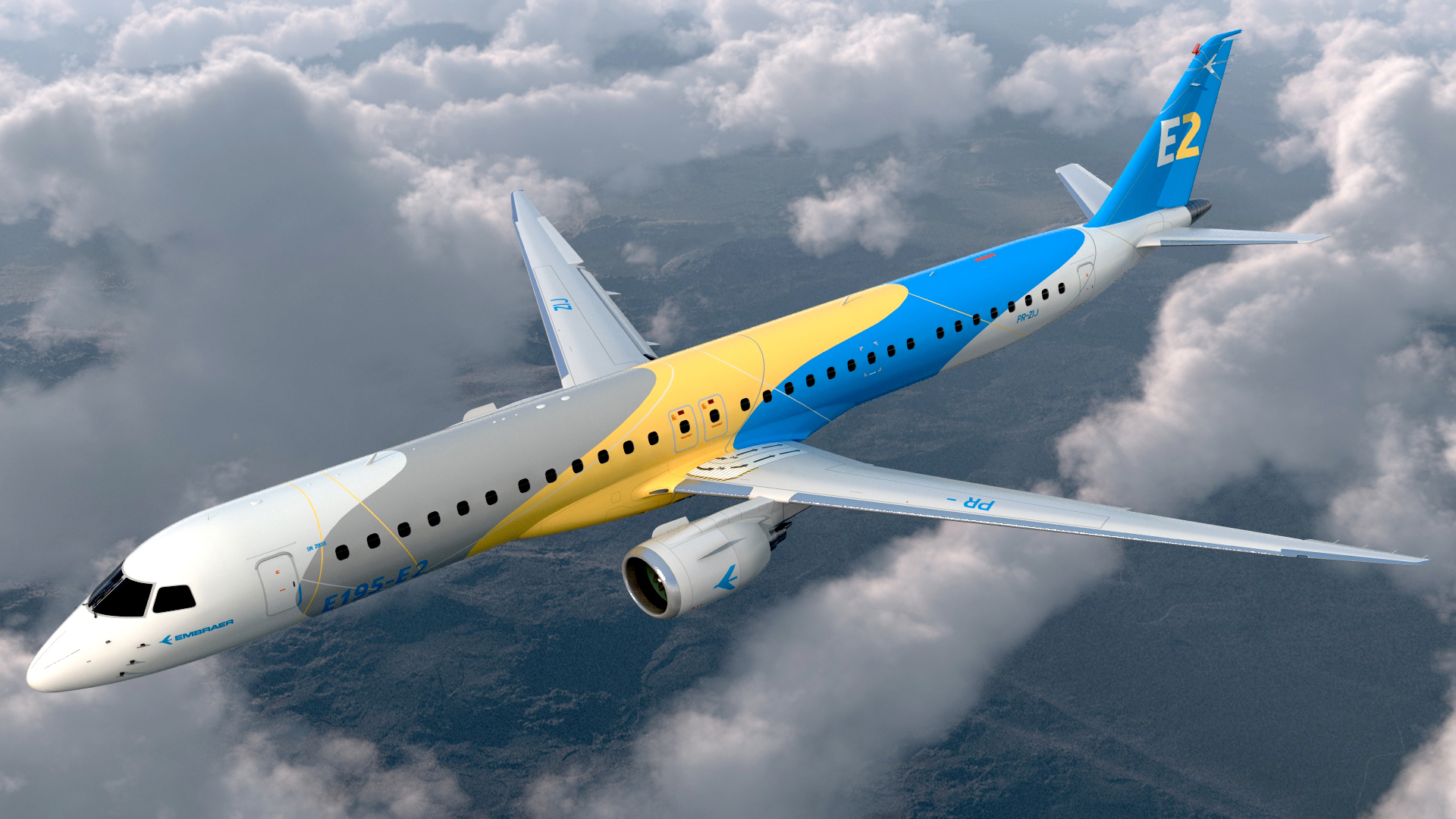 3D Embraer E-Jet E195-E2