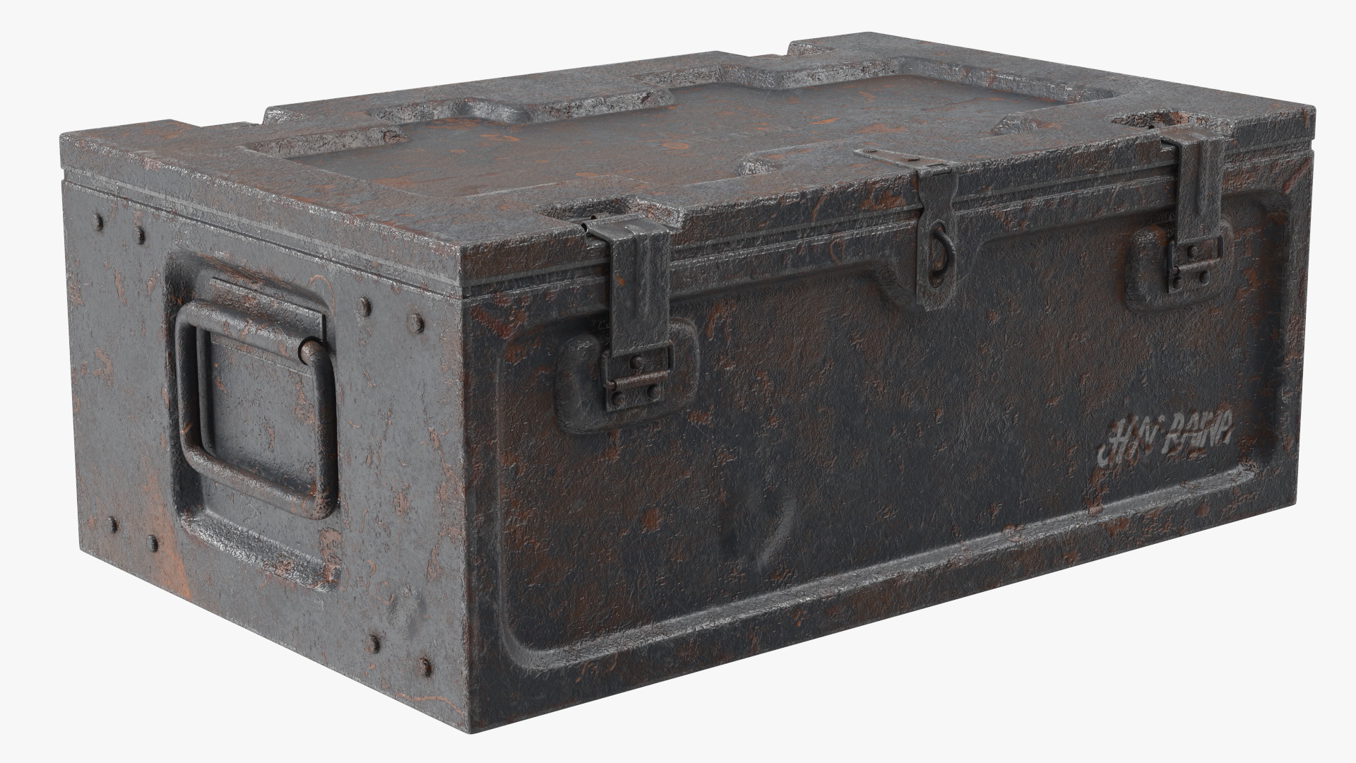 Ammunition Old Metal Box Open 3D model