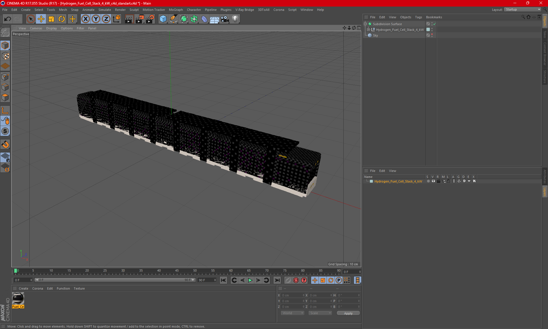 Hydrogen Fuel Cell Stack 4 kW 3D model