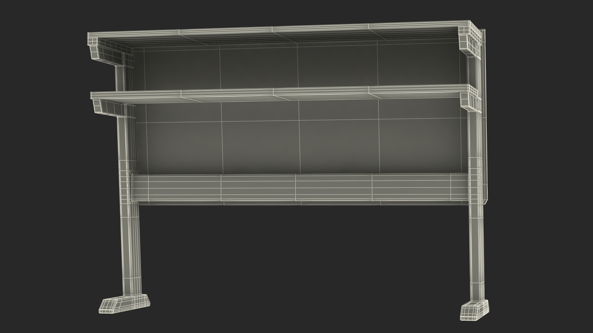 3D model University Seating System Table For Two Seats