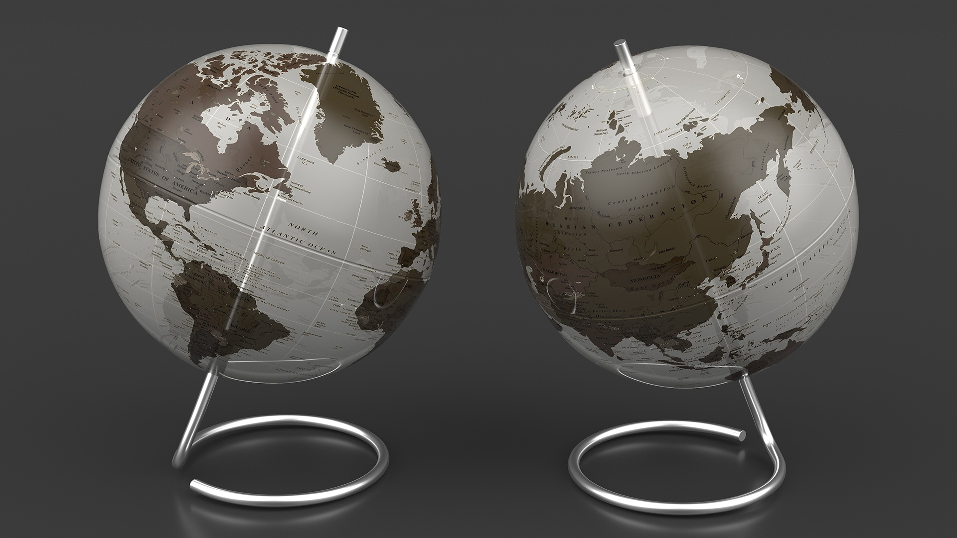 3D Transparent World Globe model