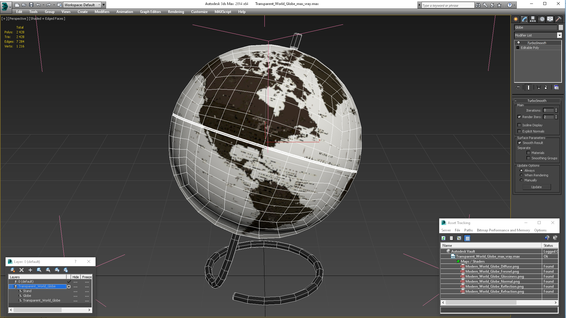 3D Transparent World Globe model