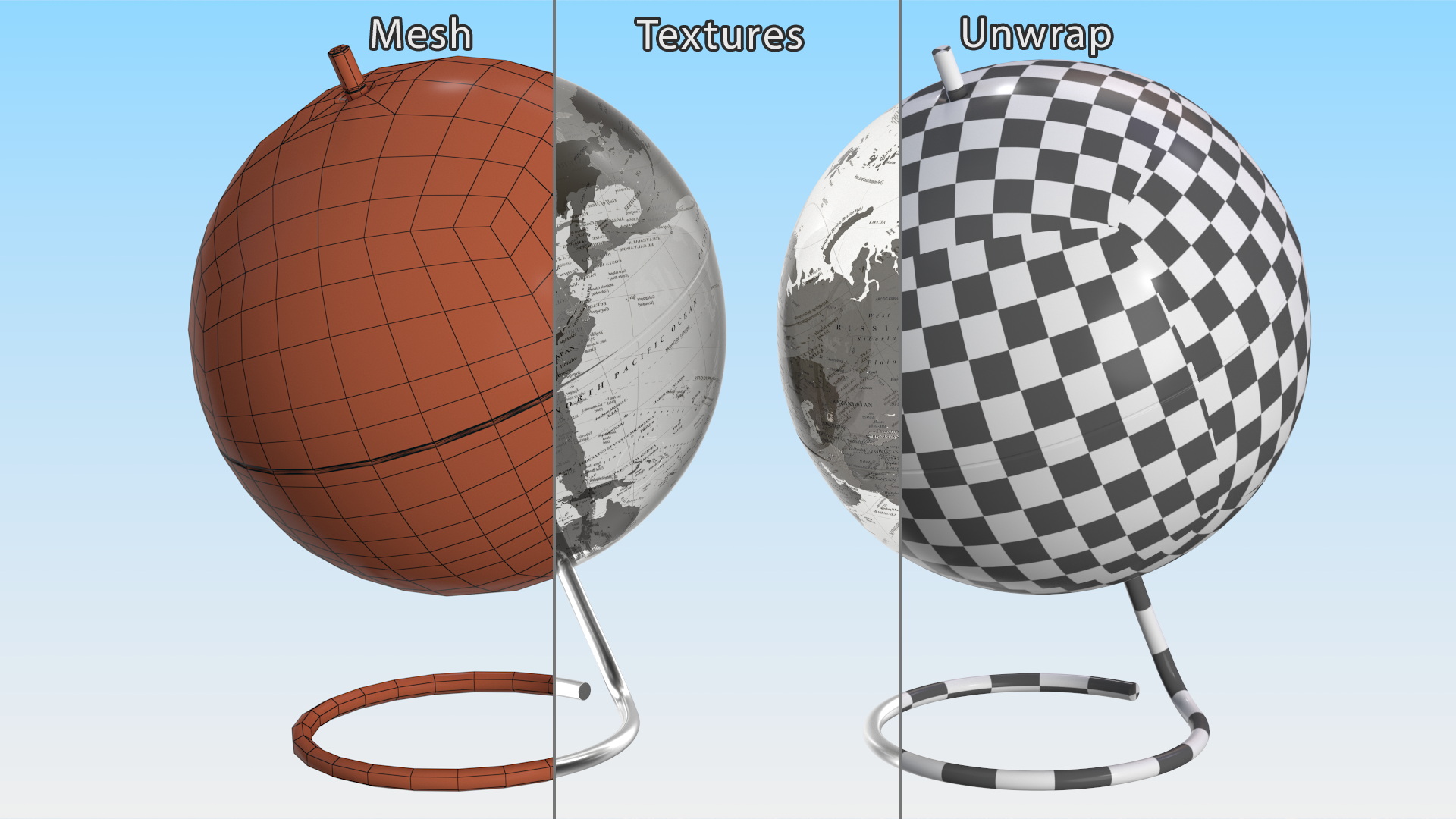 3D Transparent World Globe model