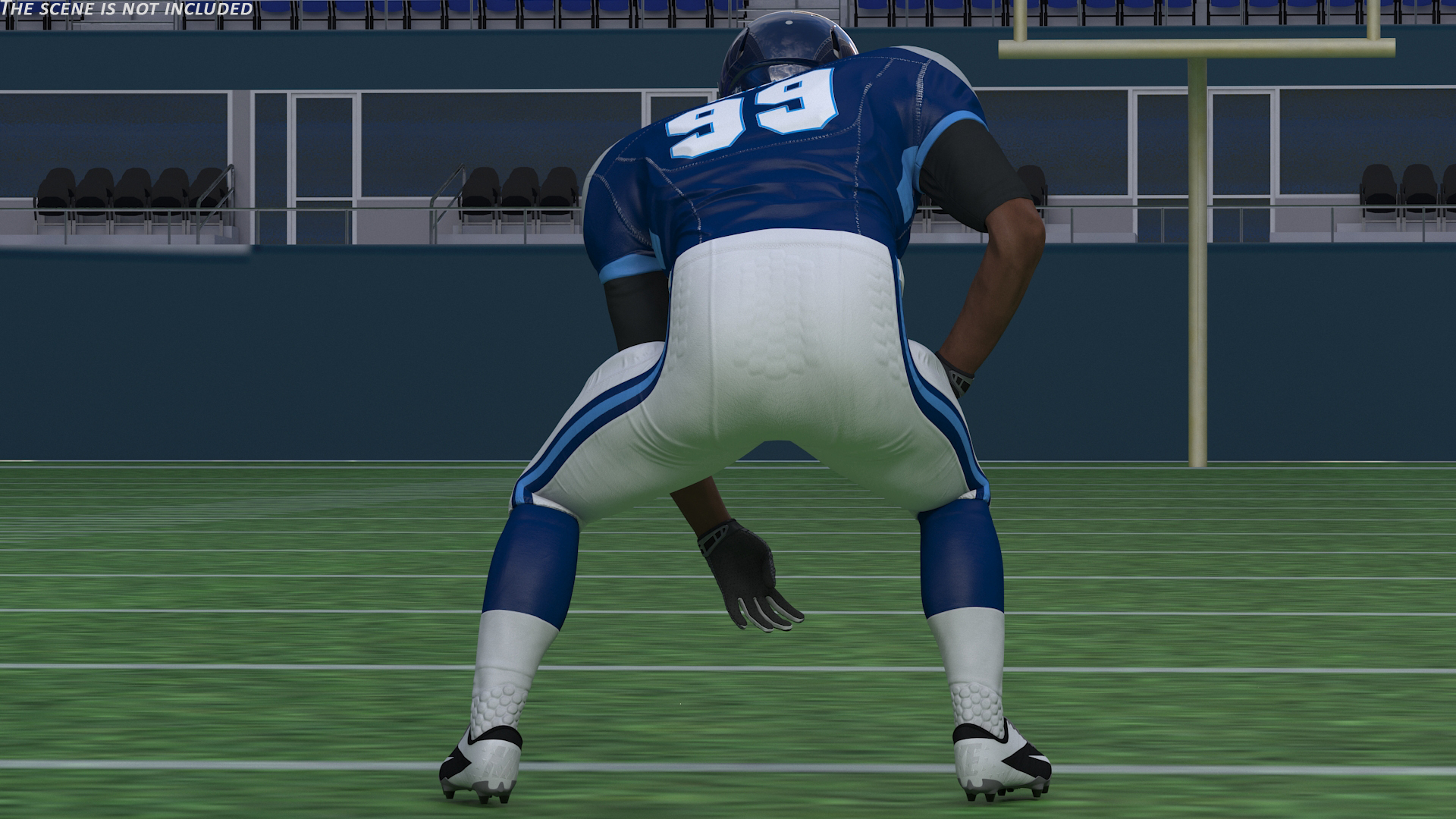 3D model Tennessee Titans American Football Player Crouching Fur