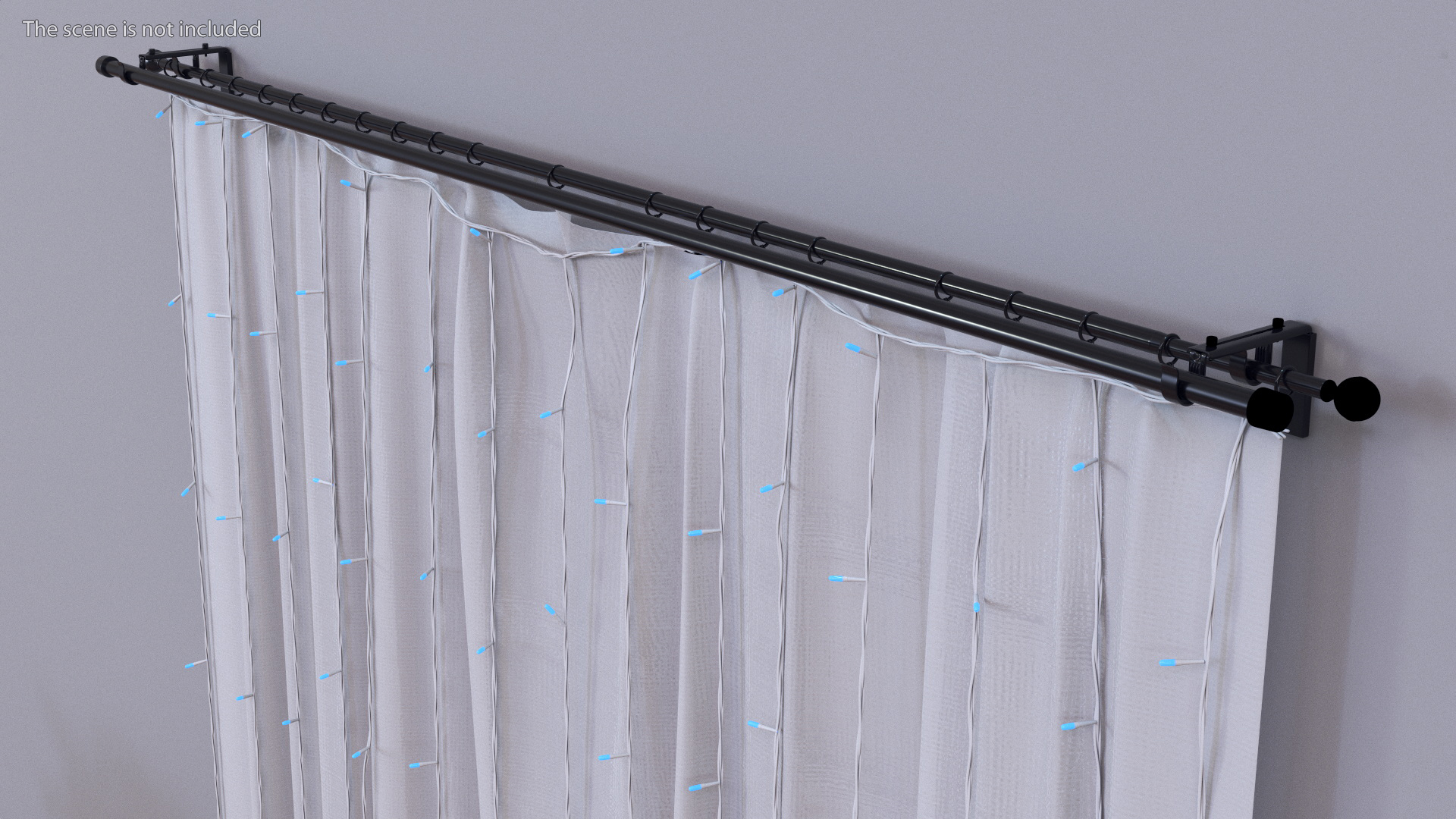 Curtain LED Garland Blue 3D model