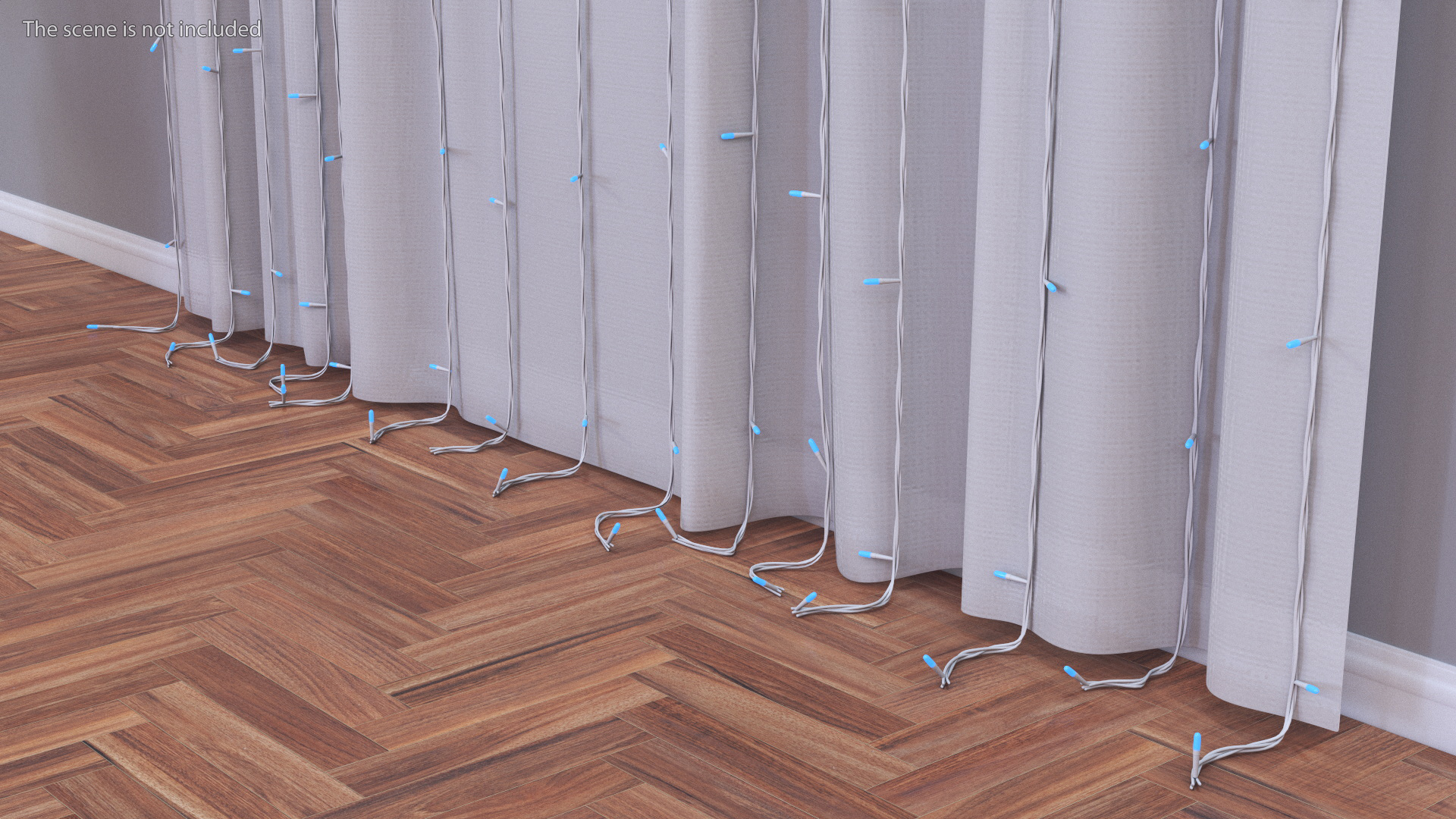 Curtain LED Garland Blue 3D model