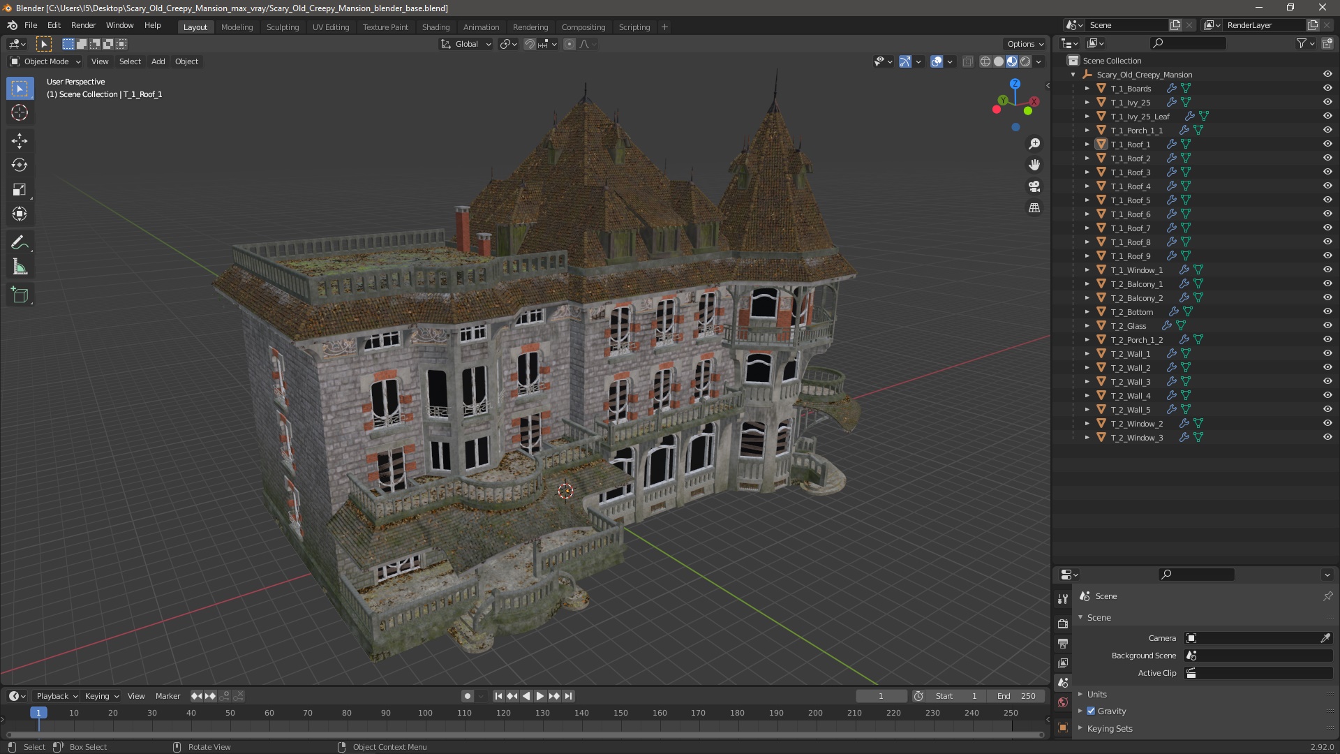 Scary Old Creepy Mansion 3D model