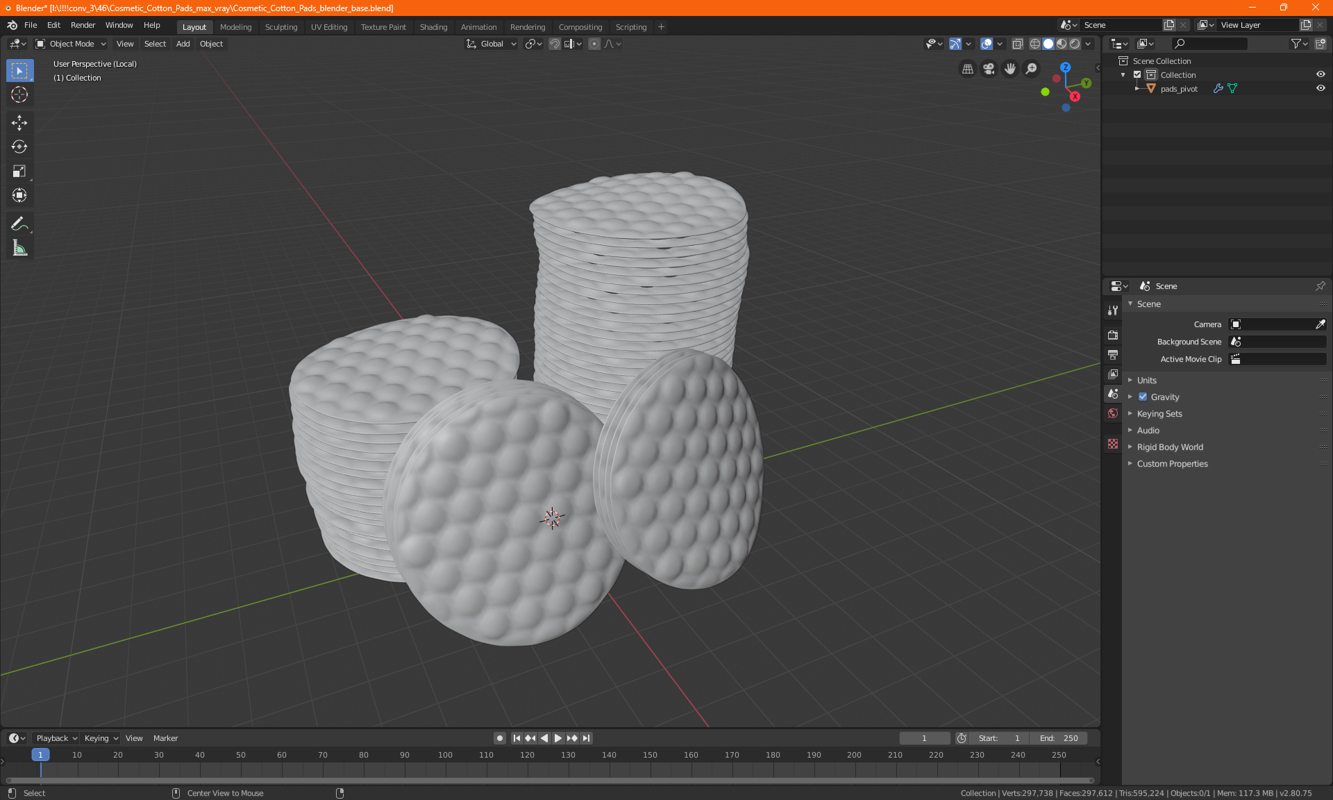 3D model Cosmetic Cotton Pads