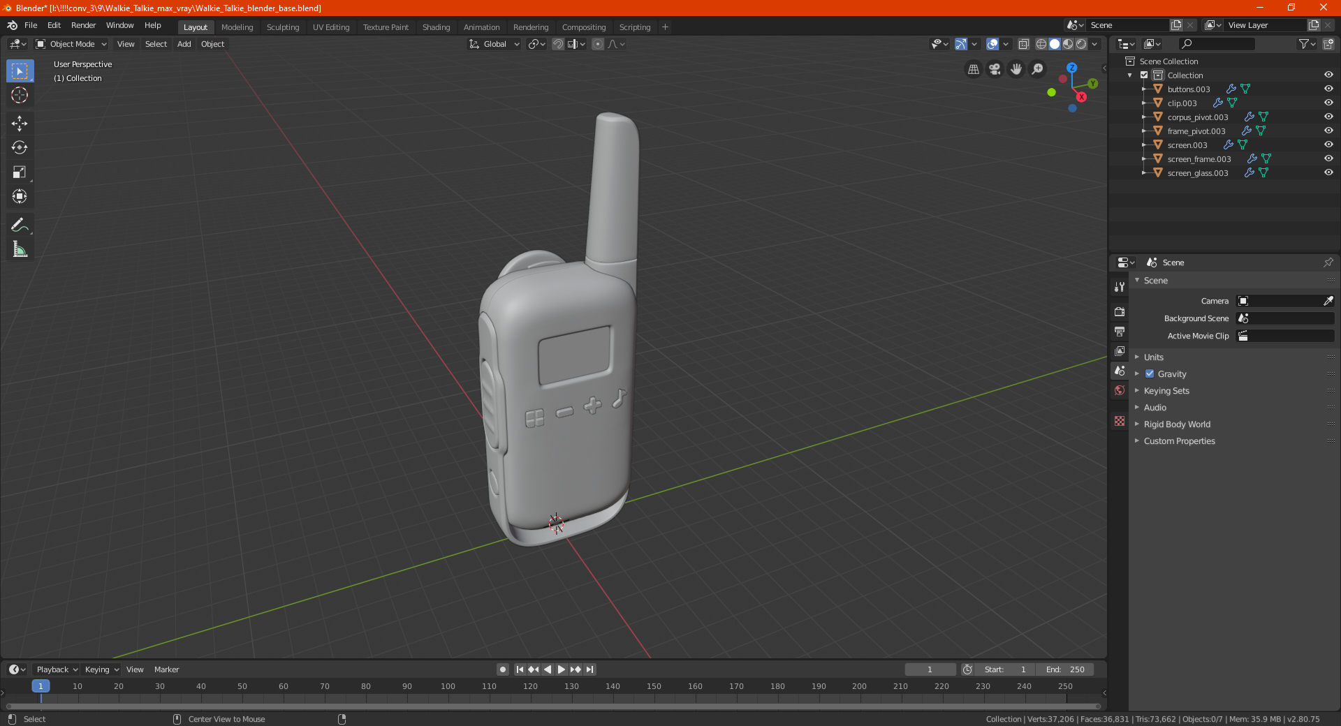 3D Walkie Talkie model