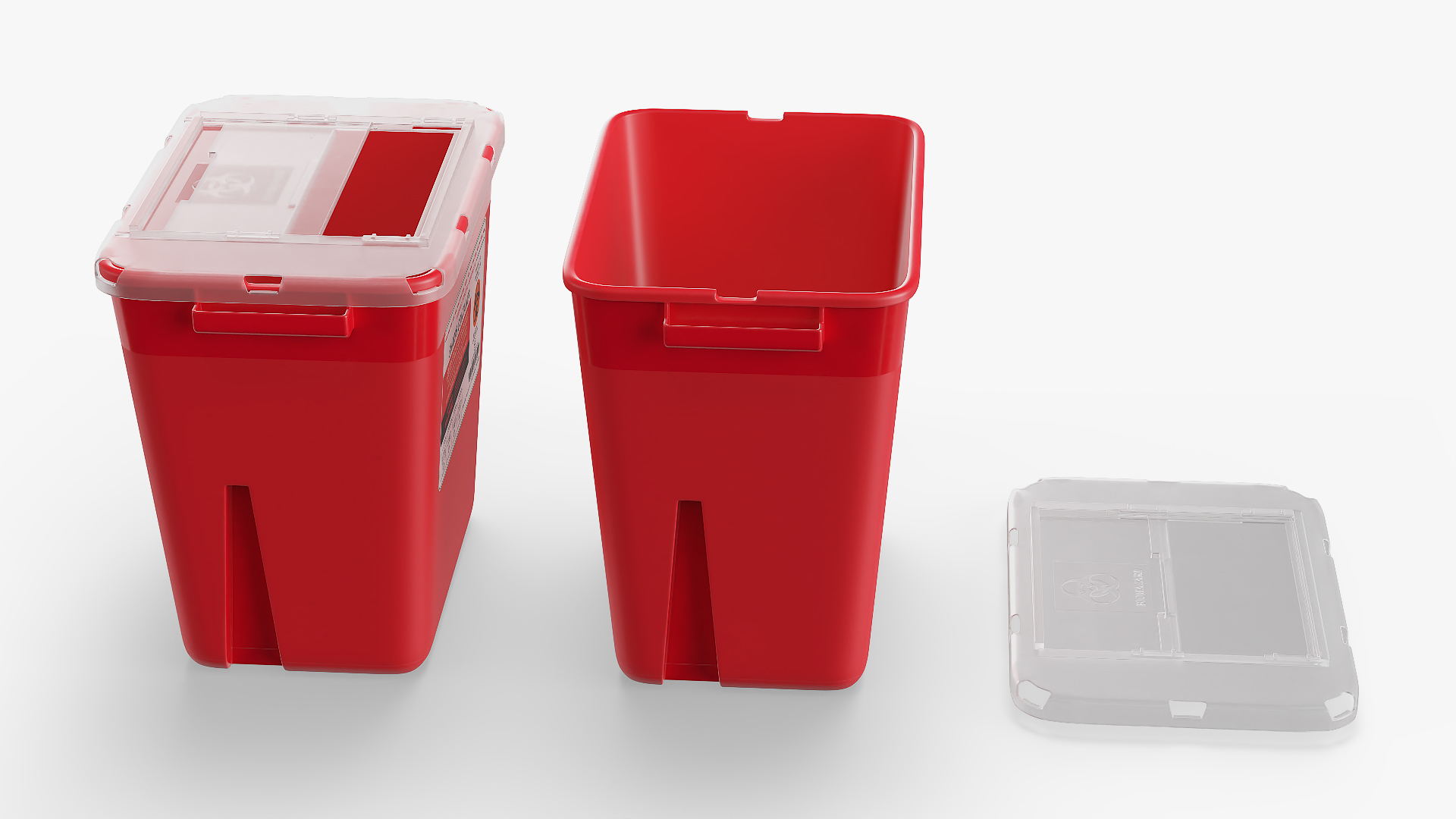 Medical Waste Disposal Container Open 3D