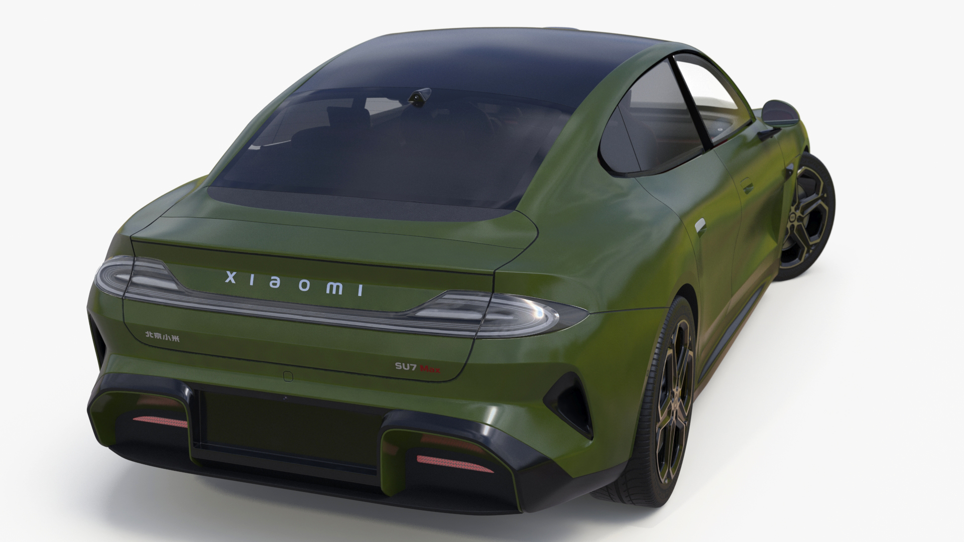 Xiaomi SU7 EV Sleek Car 2023 Verdant Green Rigged 3D model