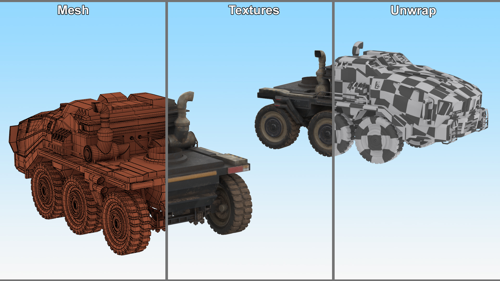 Sci Fi Military Truck Dirty 3D