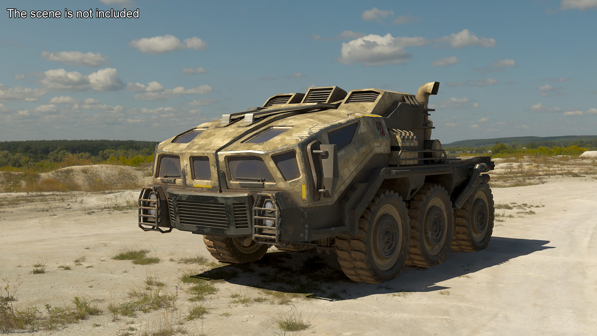 Sci Fi Military Truck Dirty 3D