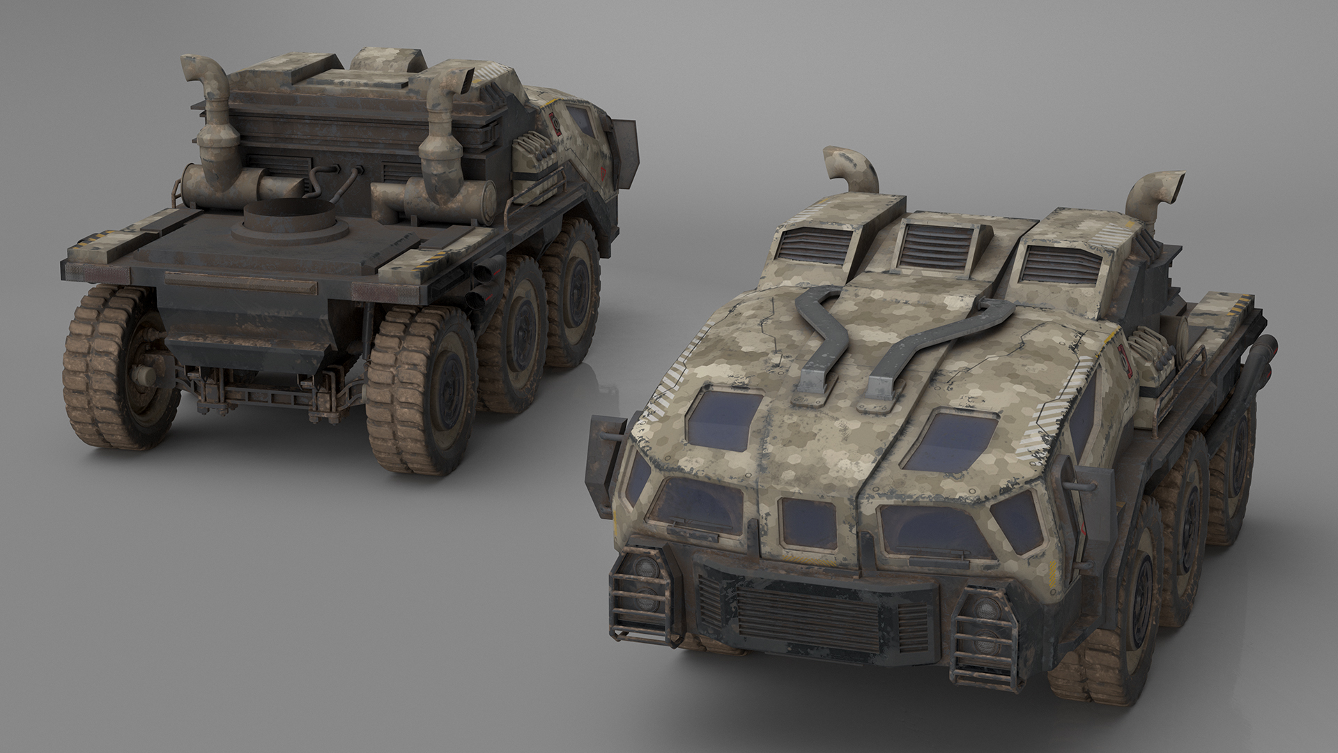 Sci Fi Military Truck Dirty 3D