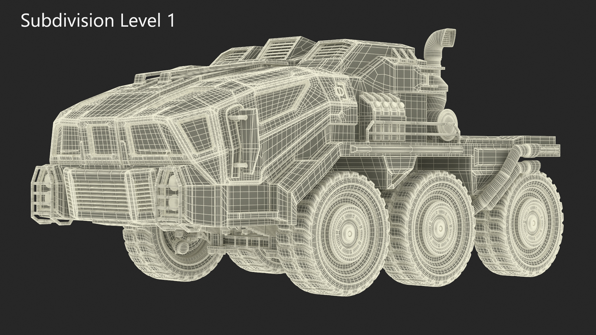 Sci Fi Military Truck Dirty 3D