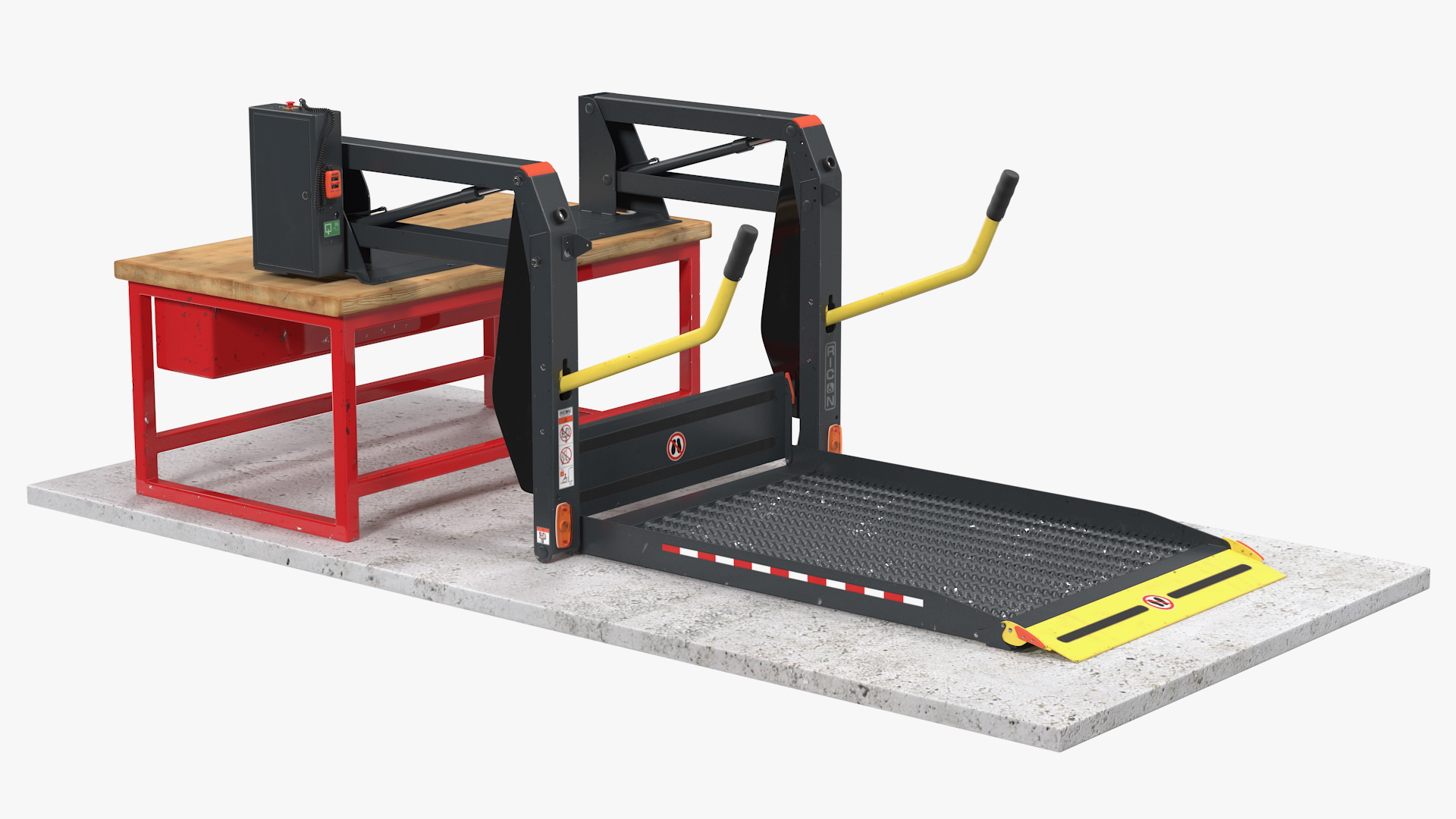 3D Ricon Linear Wheelchair Lift AL1 Panorama Rigged model