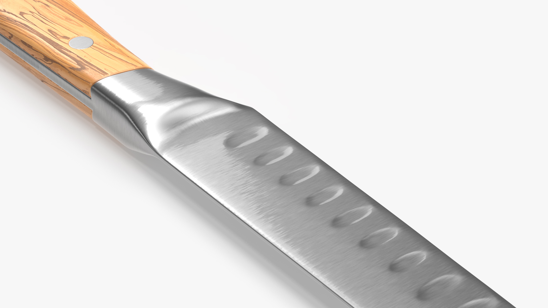 Carving Knife with Light-Colored Handle 3D model