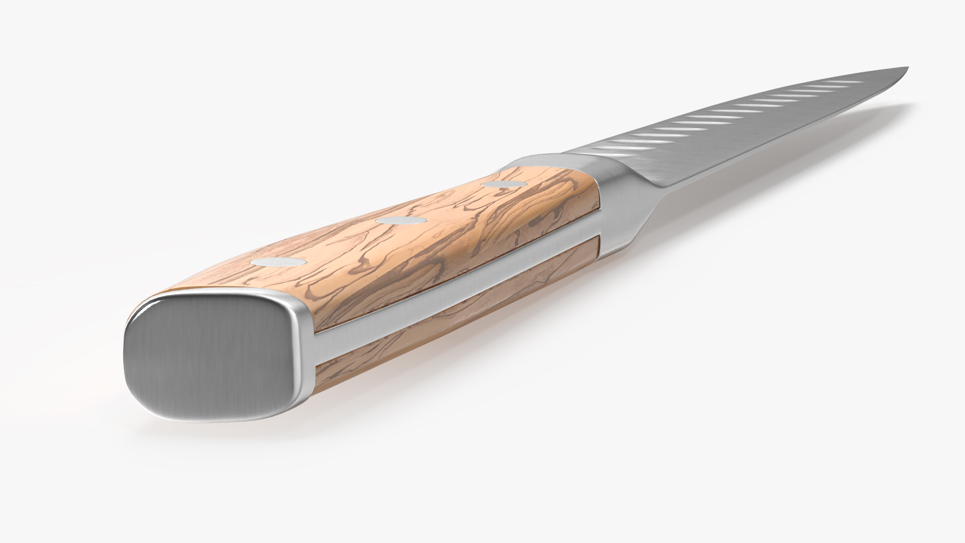 Carving Knife with Light-Colored Handle 3D model