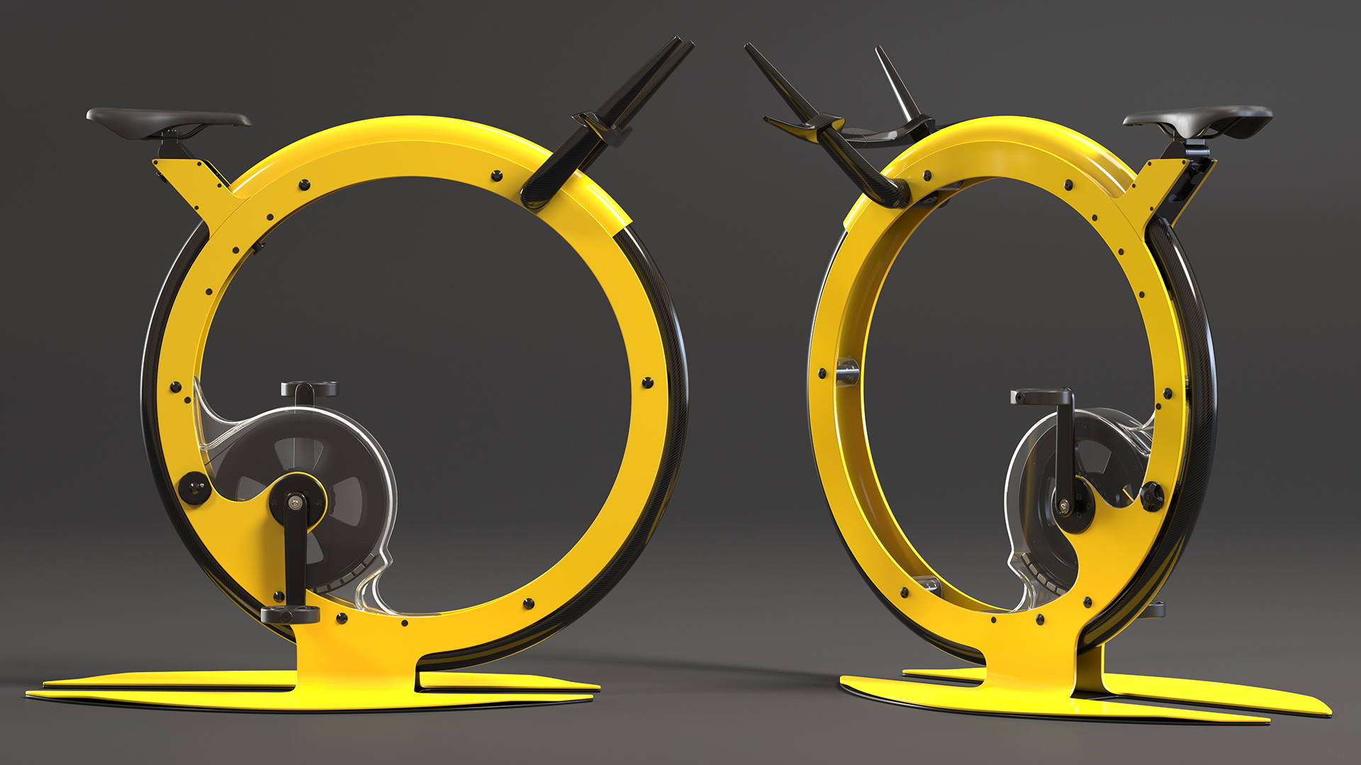 Exercise Bike Yellow Rigged 3D