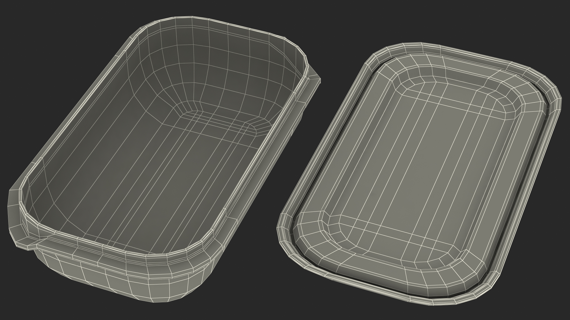 Small Rectangular Plastic Food Container with Lid 3D model