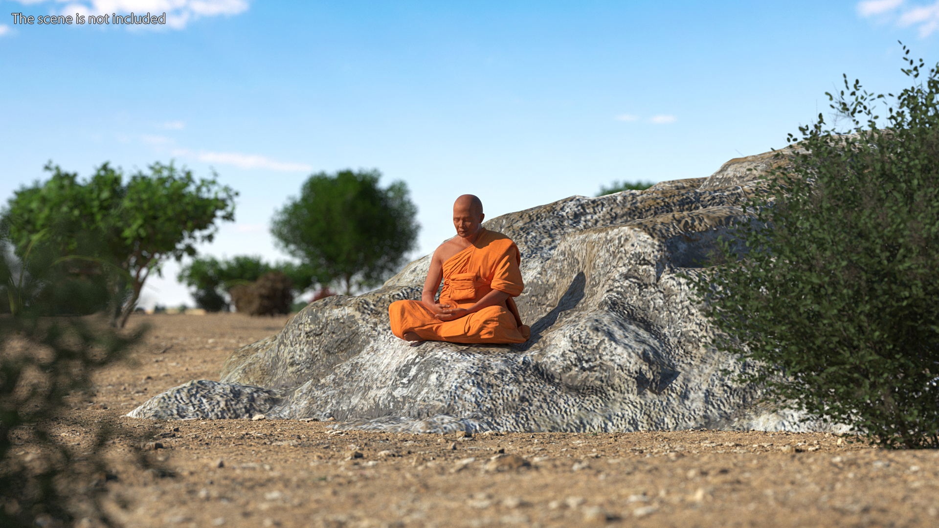 Buddhist Monk Meditation 3D model