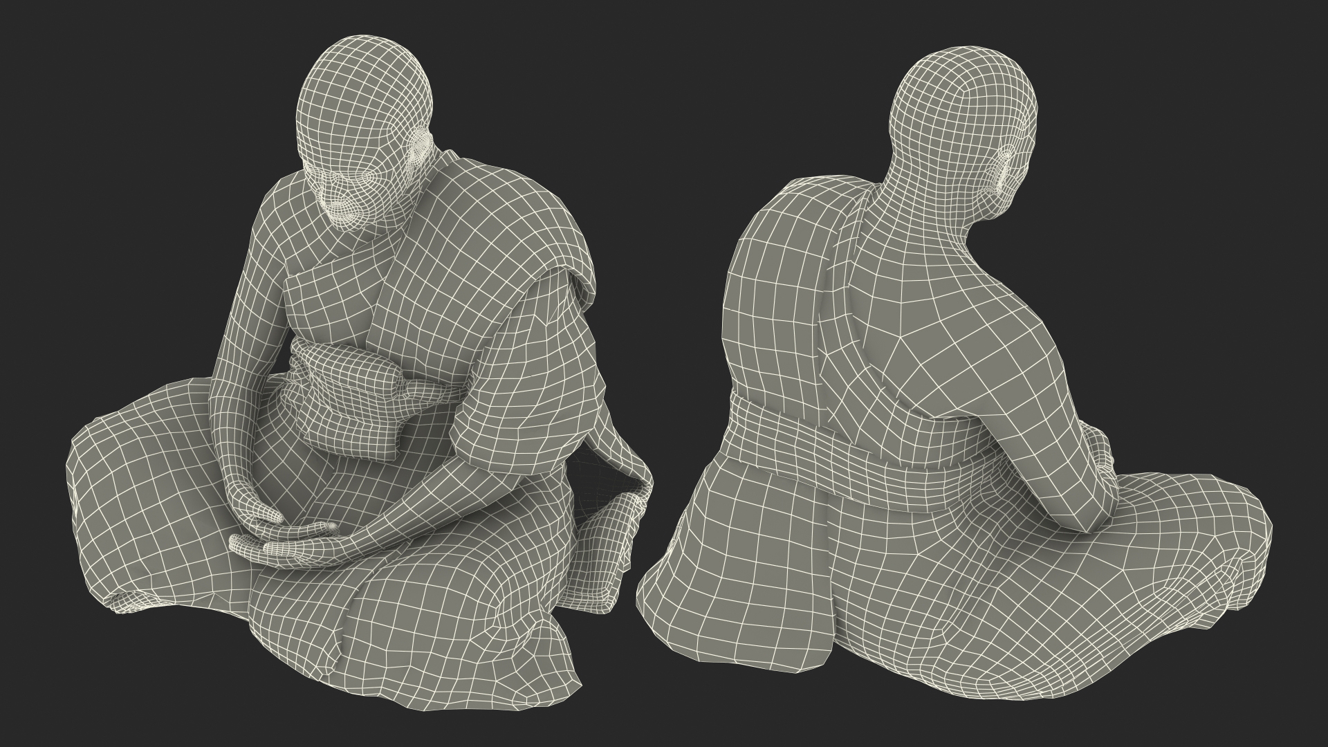 Buddhist Monk Meditation 3D model