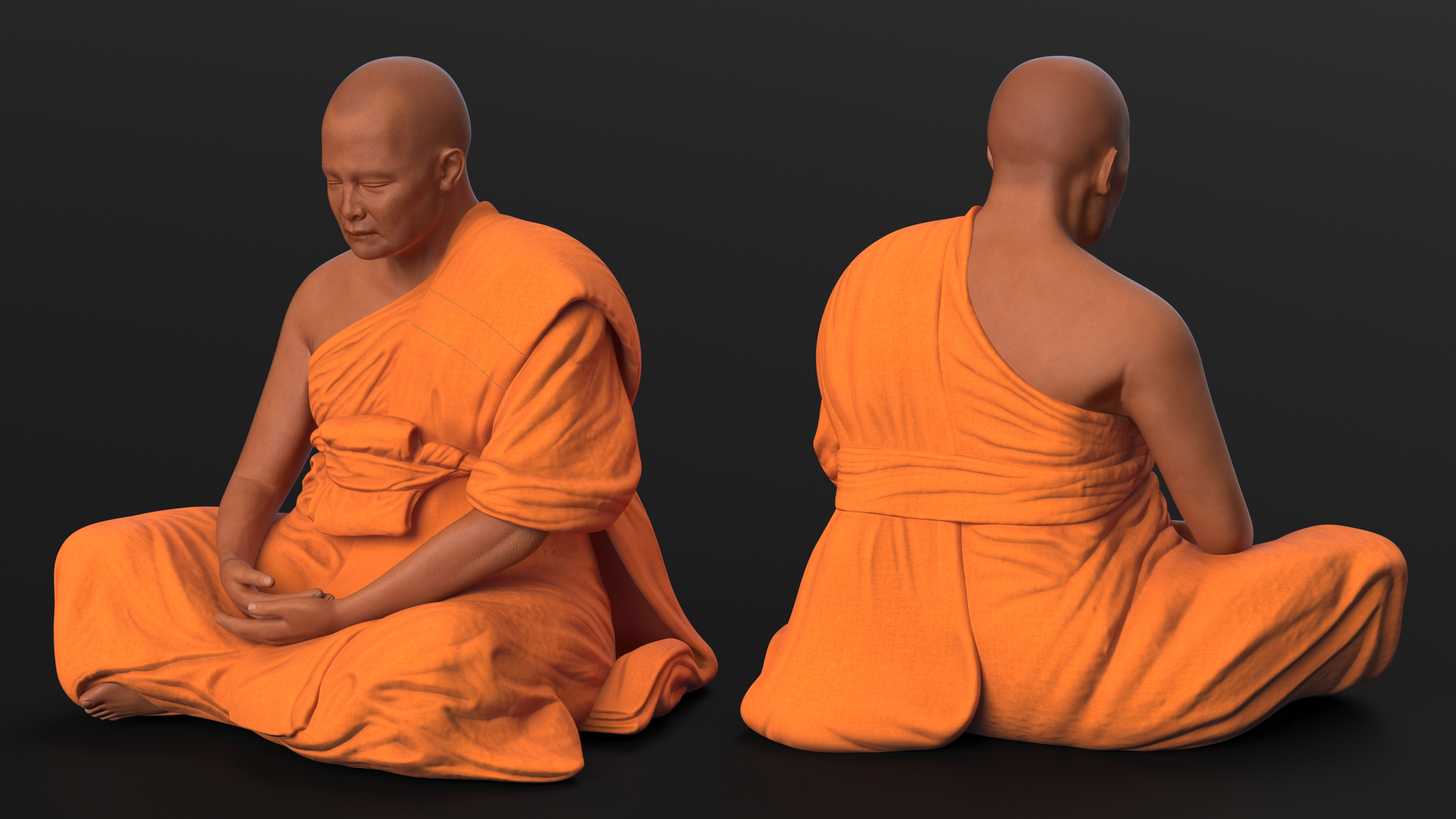 Buddhist Monk Meditation 3D model