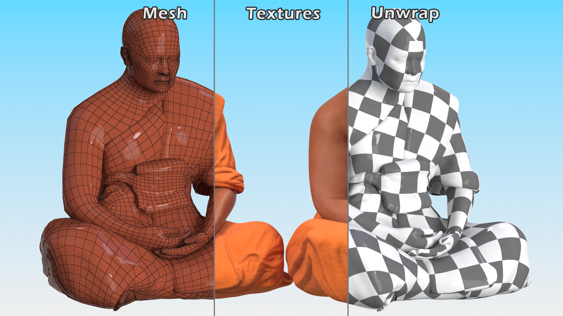 Buddhist Monk Meditation 3D model