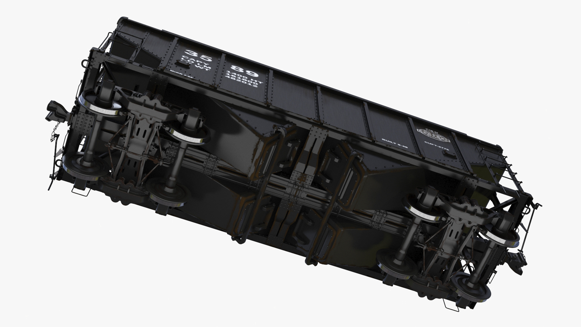 Steam Engine with Covered Hopper Cars 3D