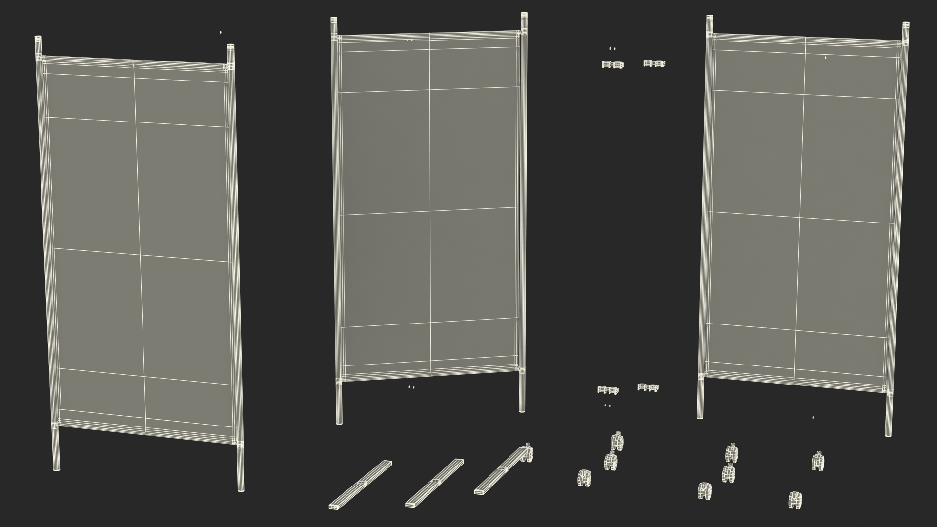 Hospital Privacy Screen Beige 3D model