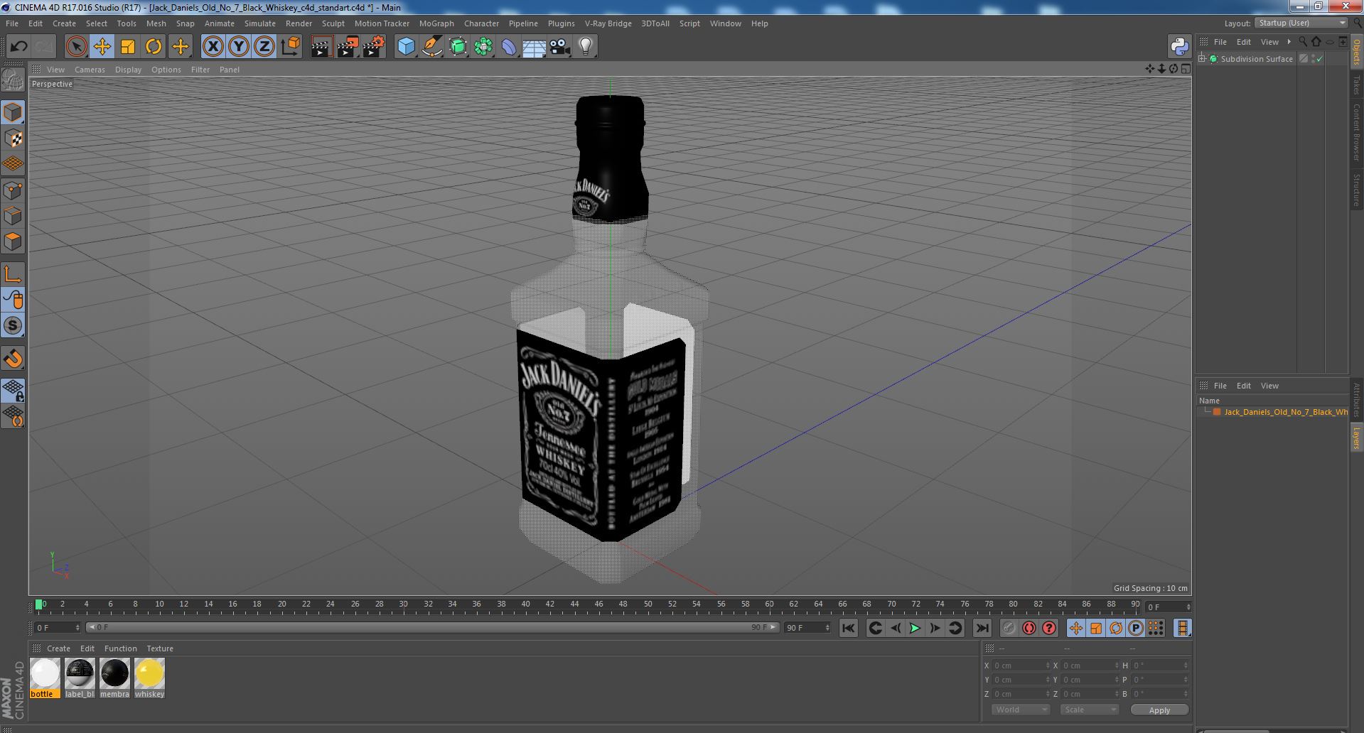 3D model Jack Daniels Old No 7 Black Whiskey