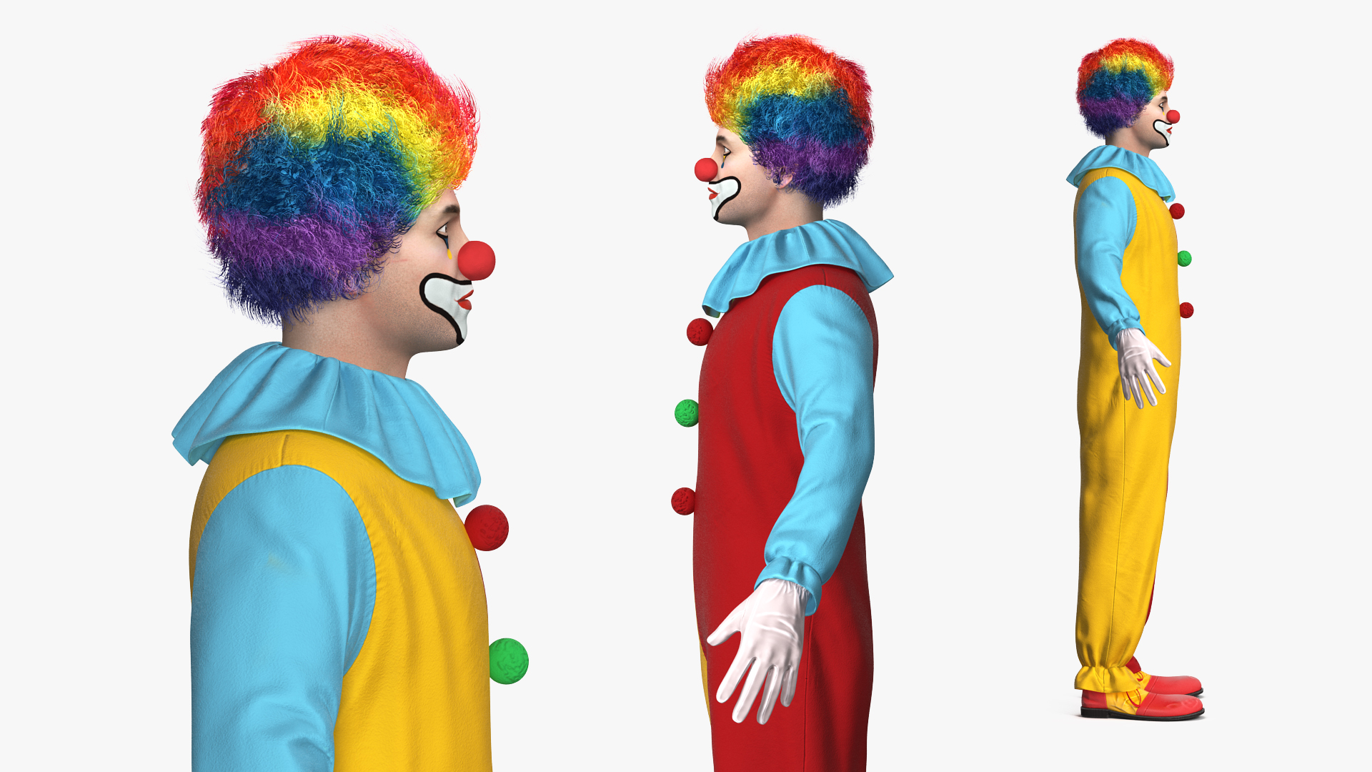 3D Clown Suit Rigged Fur