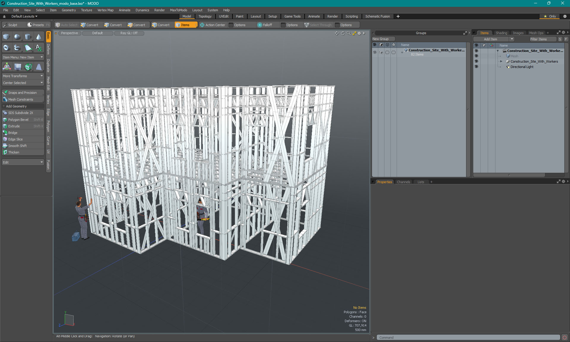 3D model Construction Site With Workers